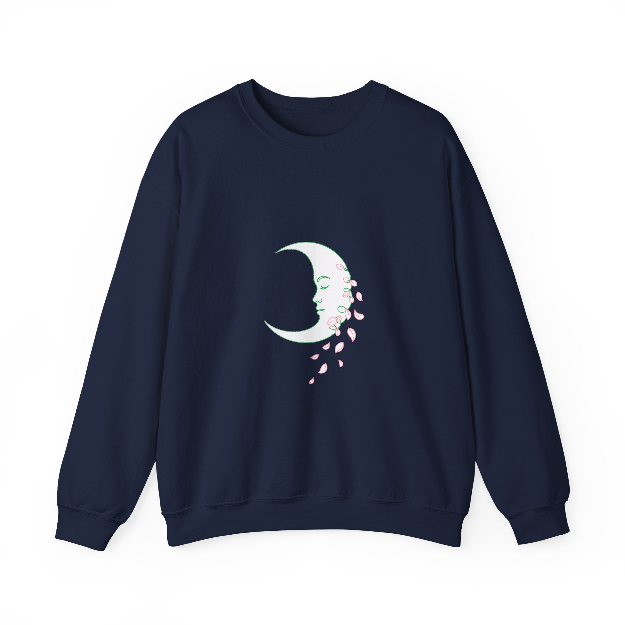 Matching Couple Sweatshirt - Waxing & Waning Moon Matching Couple Crewneck Sweatshirt Minimalist Art His Hers Valentine Gift - Design B