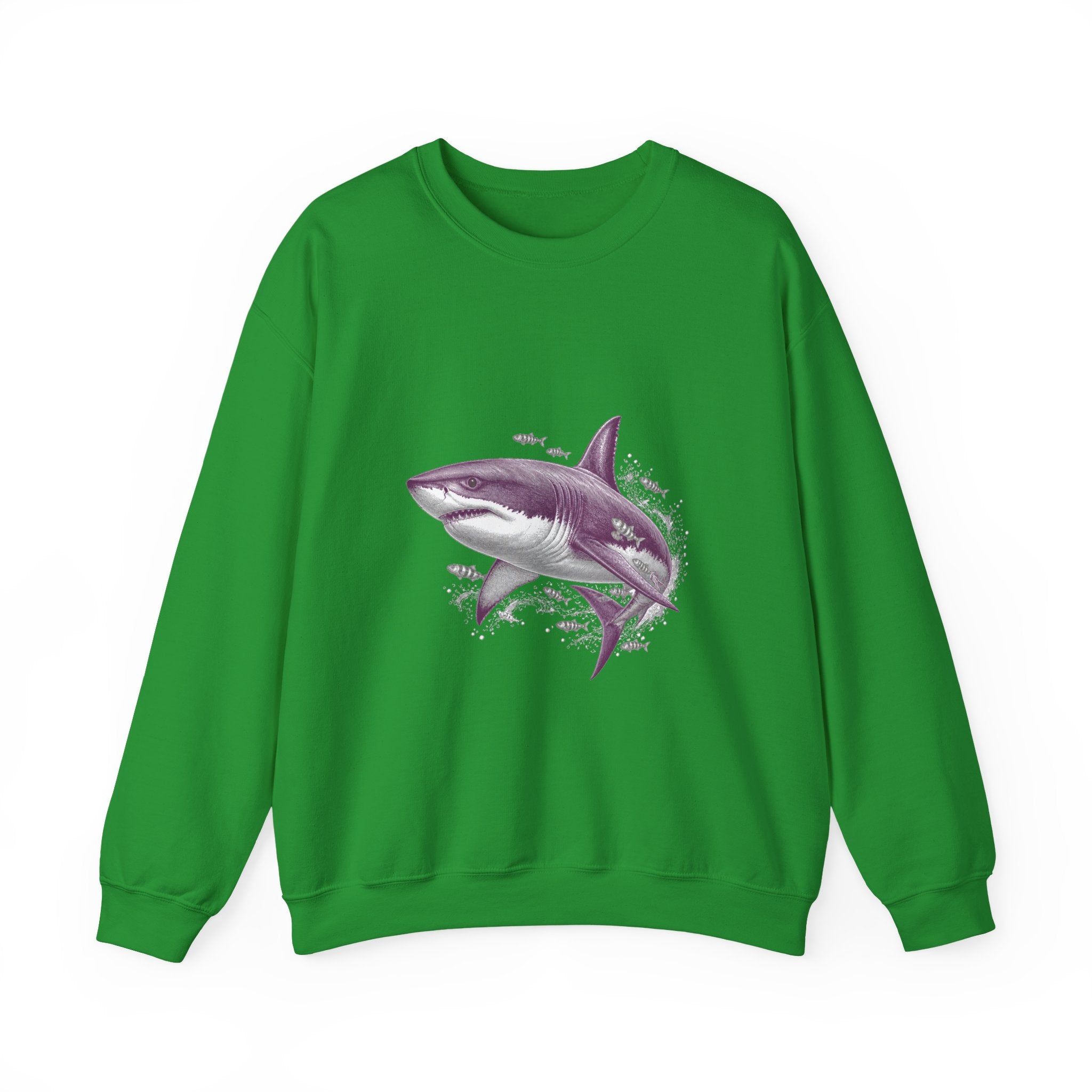 Matching Couple Sweatshirt - Shark & Dolphin Matching Couple Comfort Colors Crew Vintage Art His Hers Honeymoon Gift - Design A