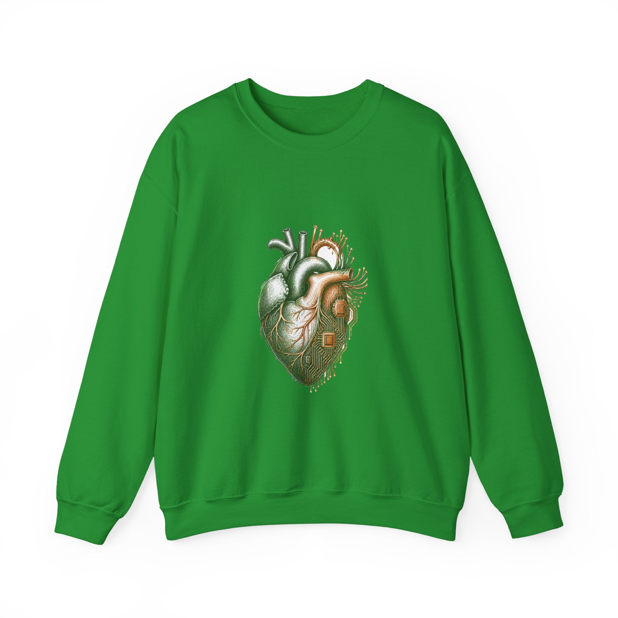 Matching Couple Sweatshirt - Robot & Heart Matching Couple Crewneck Sweatshirt Hand-Drawn Art His Hers Best Friend Gift - Design B