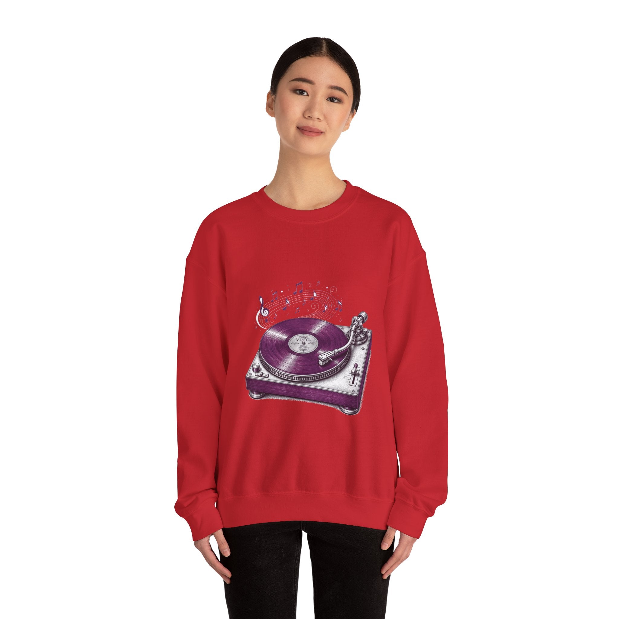 Matching Couple Sweatshirt - Vinyl & Cassette Matching Couple Crewneck Sweatshirt Hand-Drawn Art His Hers Best Friend Gift - Design A