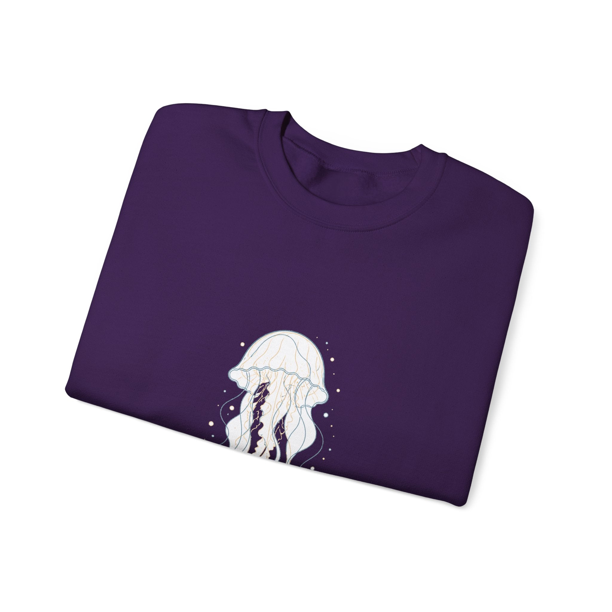 Matching Couple Sweatshirt - Octopus & Jellyfish Matching Couple Crewneck Sweatshirt Minimalist Art His Hers Valentine Gift - Design B