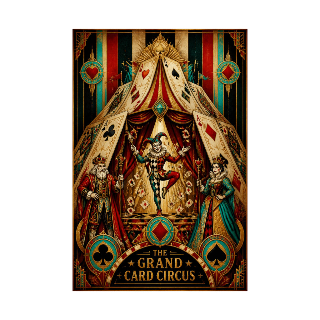 Playing Cards Tent Wall Art Poster 18×24 Art Deco Entryway Decor Maximalist Print