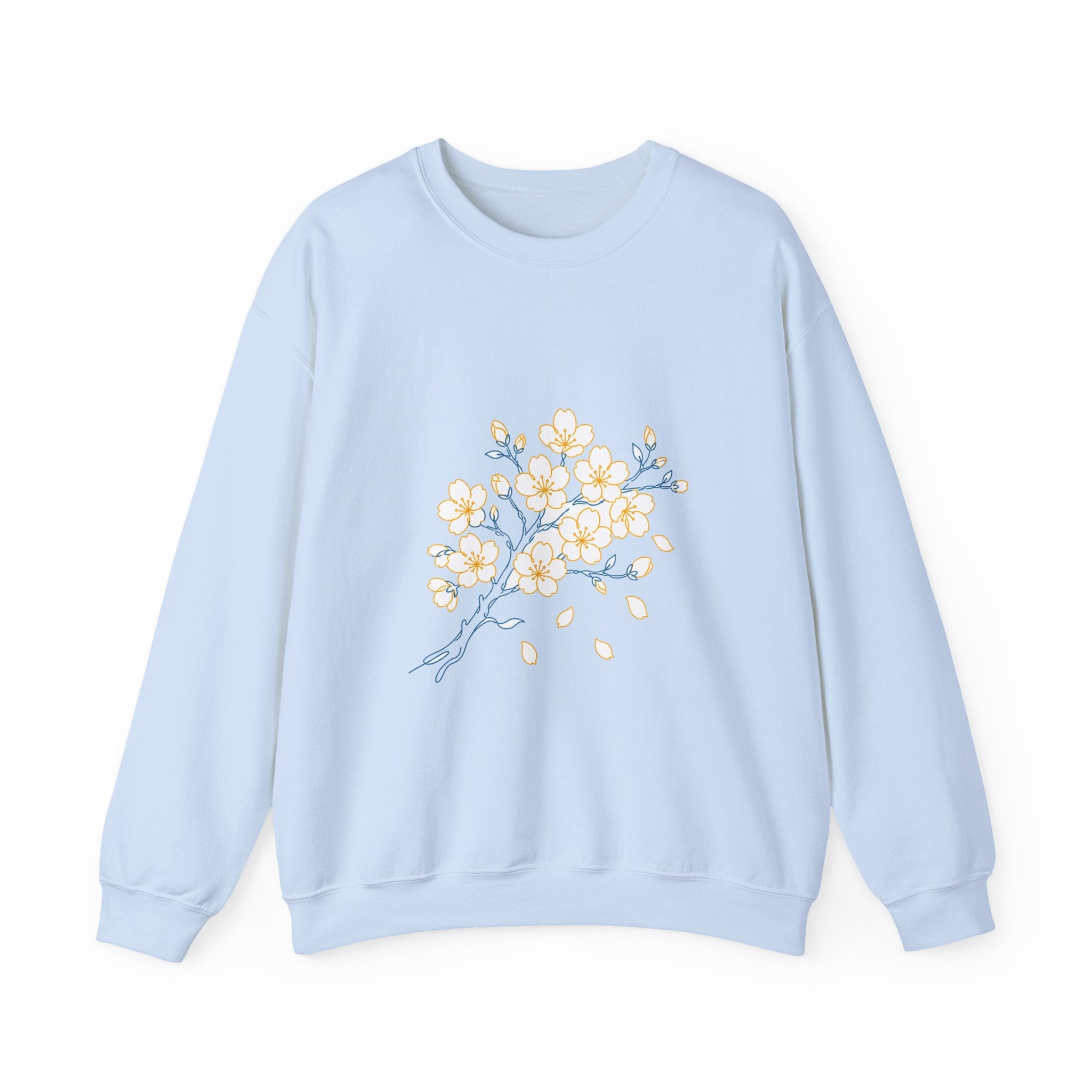 Matching Couple Sweatshirt - Cherry Blossom & Maple Leaf Matching Couple Comfort Colors Crew Minimalist Art His Hers Christmas Gift - Design A