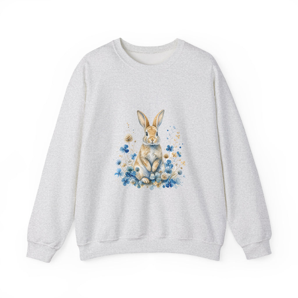 Matching Couple Sweatshirt - Fox & Rabbit Matching Couple Premium Fleece Sweatshirt Watercolor Art His Hers Birthday Gift - Design B