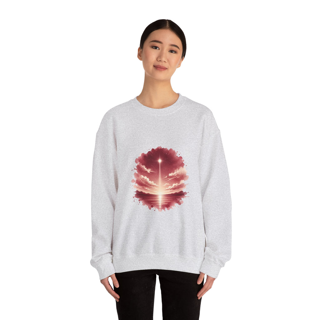 Matching Couple Sweatshirt - Evening & Morning Star Matching Couple Crewneck Sweatshirt Watercolor Art His Hers Engagement Gift - Design A