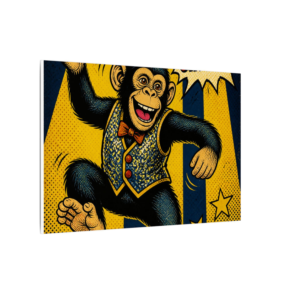Dancing Monkey Wall Art Canvas 24×36 Pop Art Restaurant Decor Maximalist Print