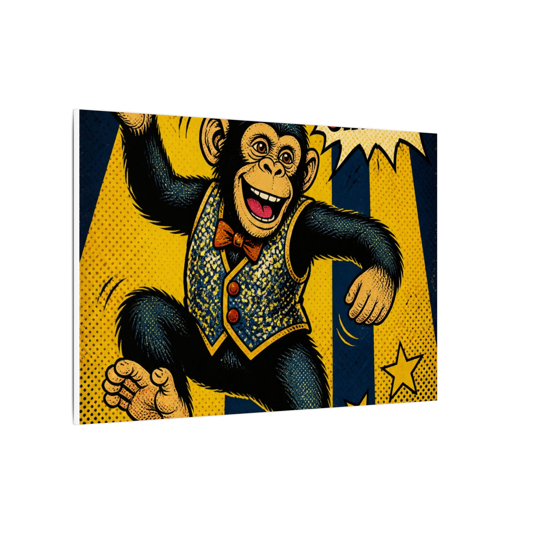Dancing Monkey Wall Art Canvas 24×36 Pop Art Restaurant Decor Maximalist Print