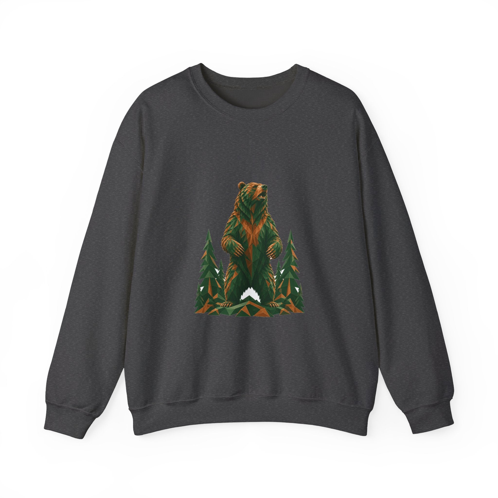 Matching Couple Sweatshirt - Bear & Deer Matching Couple Crewneck Sweatshirt Geometric Art His Hers Couple Gift - Design A