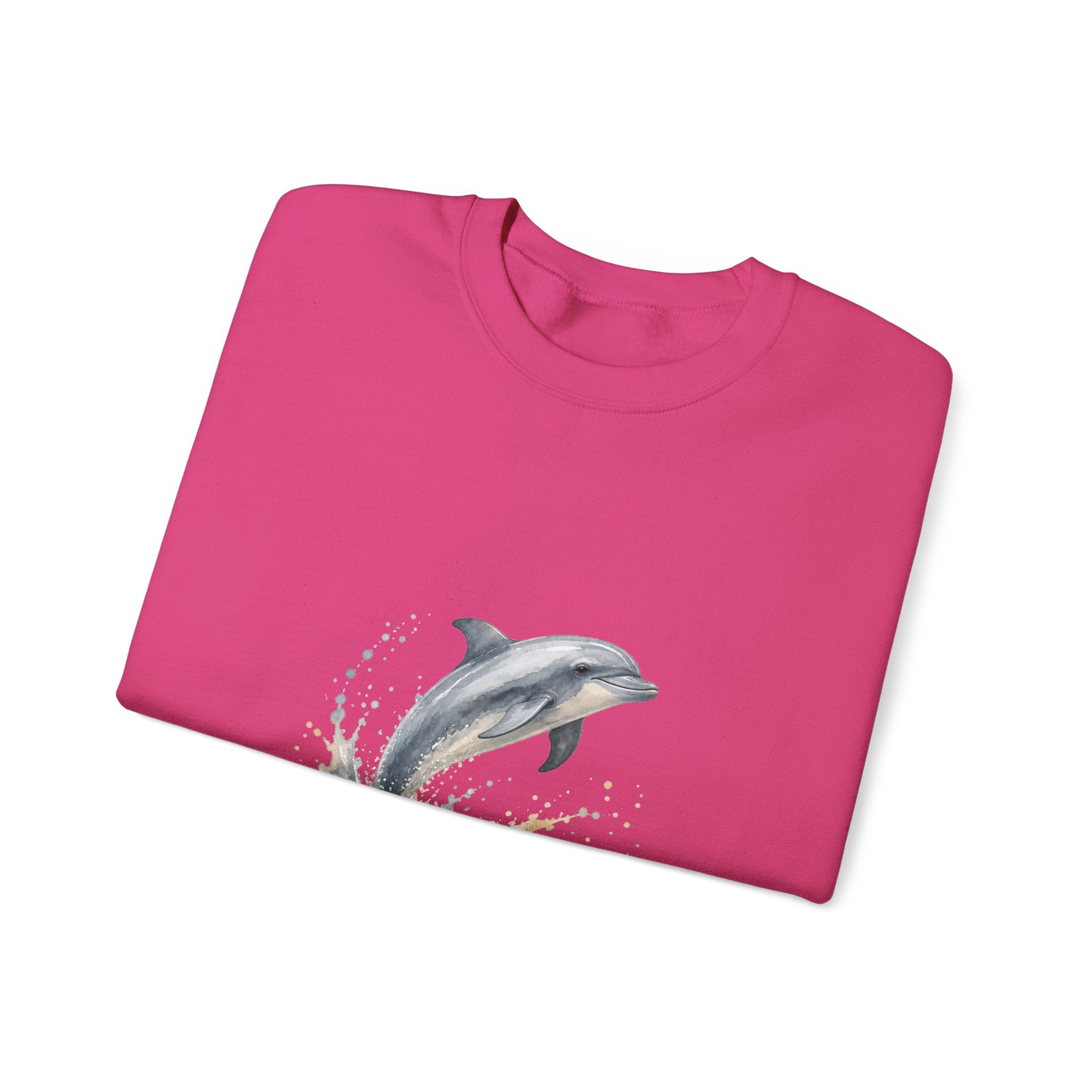 Matching Couple Sweatshirt - Shark & Dolphin Matching Couple Comfort Colors Crew Watercolor Art His Hers Birthday Gift - Design B