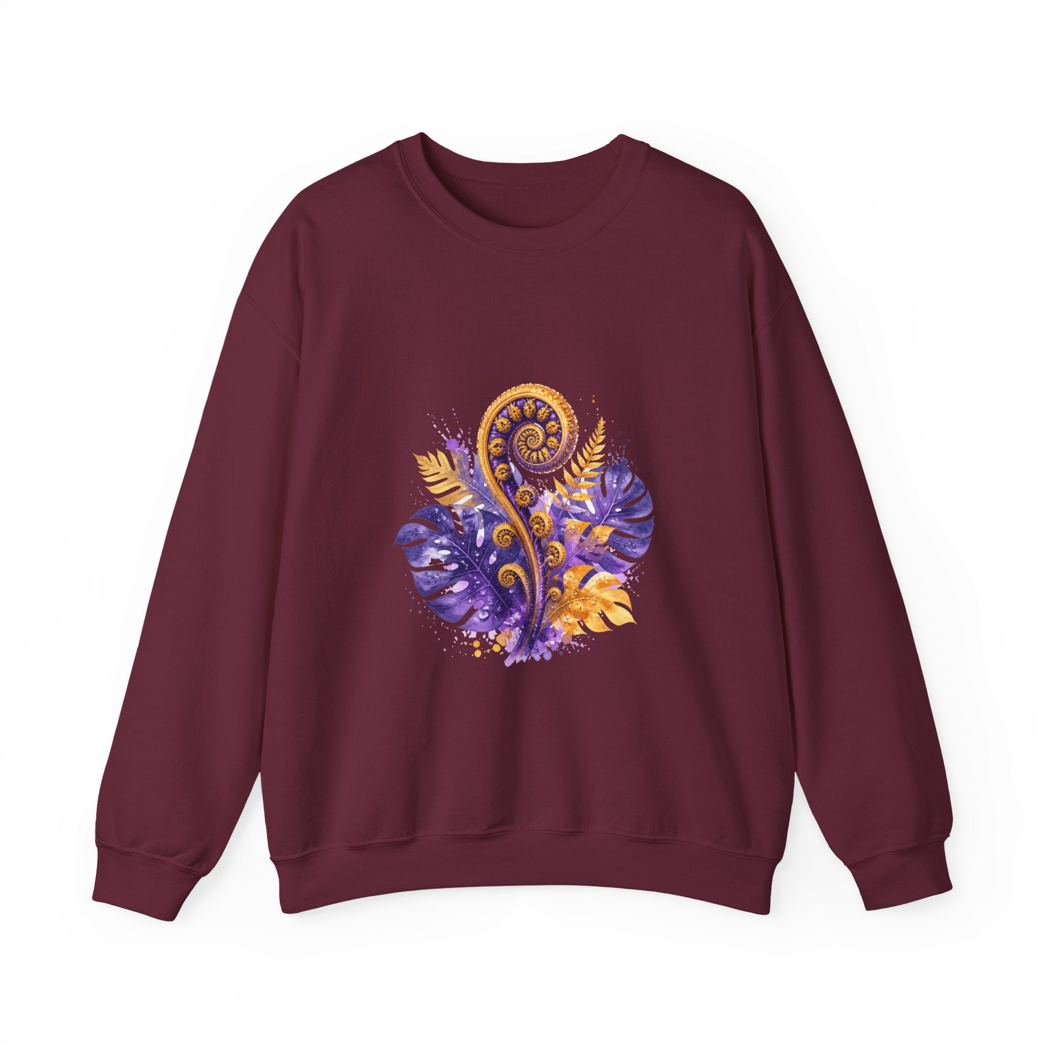 Matching Couple Sweatshirt - Desert & Rainforest Matching Couple Crewneck Sweatshirt Watercolor Art His Hers Engagement Gift - Design B