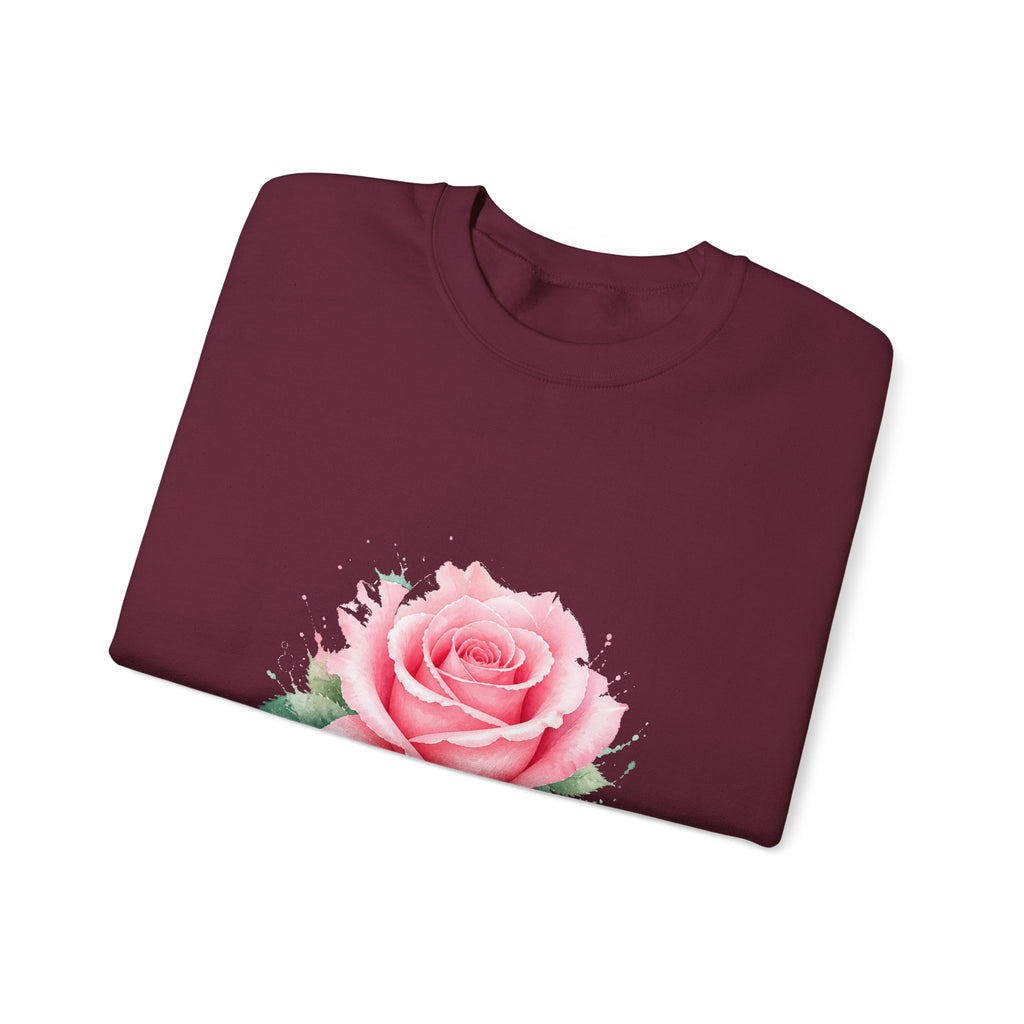 Matching Couple Sweatshirt - Rose & Thorn Matching Couple Comfort Colors Crew Watercolor Art His Hers Birthday Gift - Design A