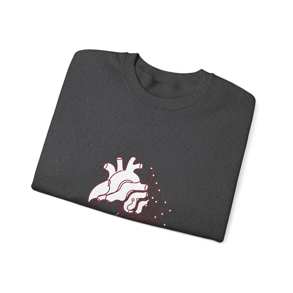 Matching Couple Sweatshirt - Robot & Heart Matching Couple Comfort Colors Crew Minimalist Art His Hers Christmas Gift - Design B