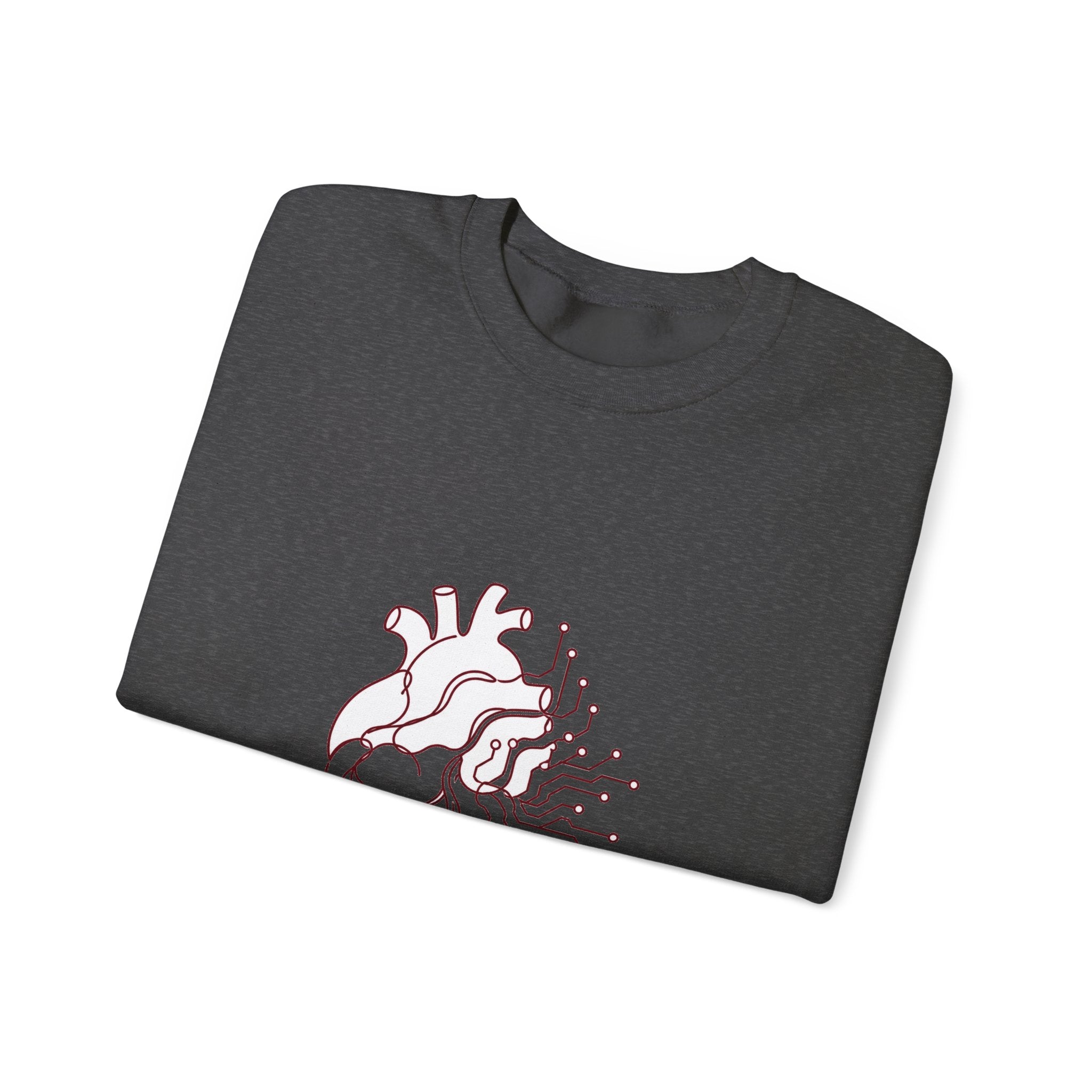 Matching Couple Sweatshirt - Robot & Heart Matching Couple Comfort Colors Crew Minimalist Art His Hers Christmas Gift - Design B