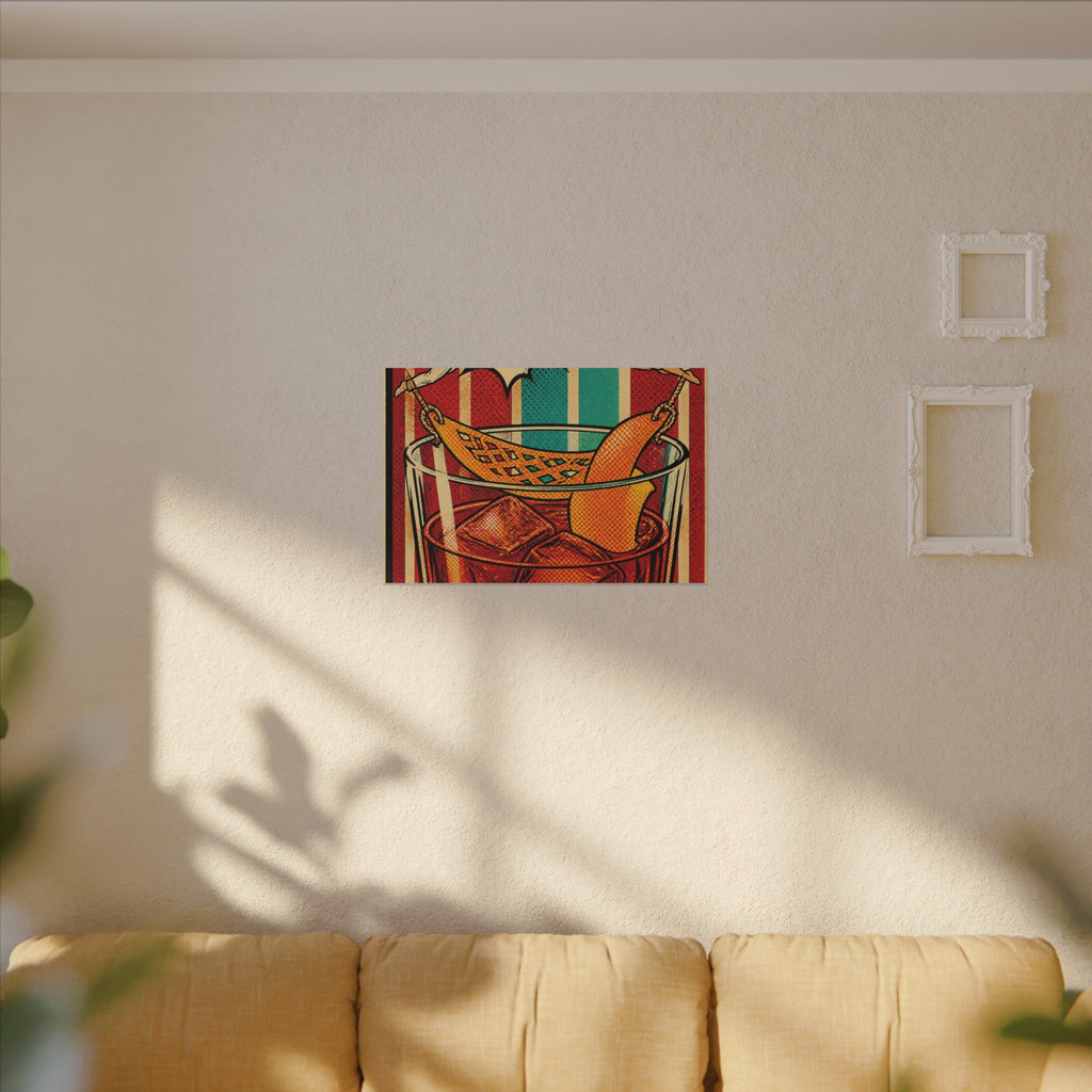 Negroni Trapeze Act Wall Art Canvas 24×36 Pop Art Restaurant Decor Maximalist Print