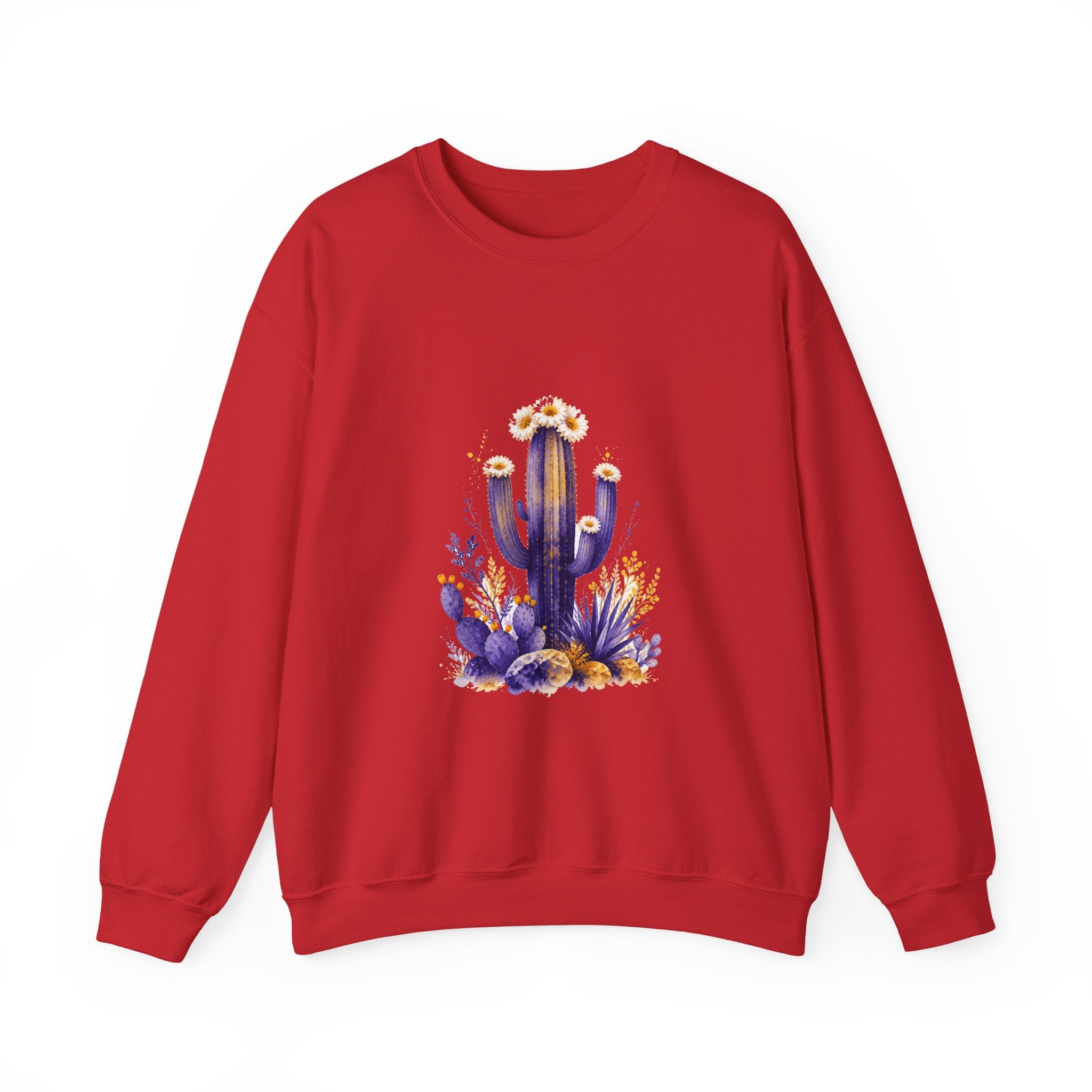 Matching Couple Sweatshirt - Desert & Rainforest Matching Couple Crewneck Sweatshirt Watercolor Art His Hers Engagement Gift - Design A