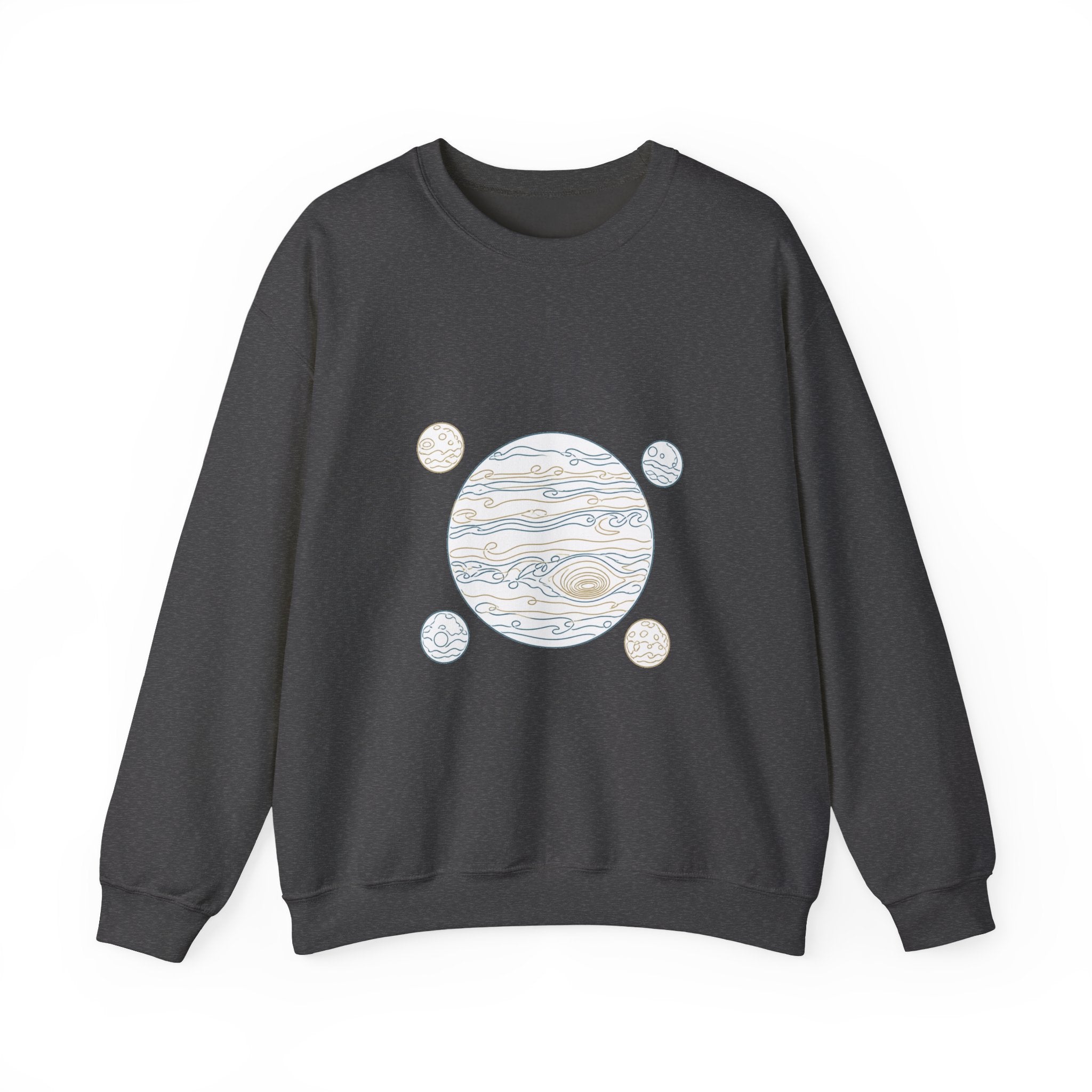 Matching Couple Sweatshirt - Saturn & Jupiter Matching Couple Crewneck Sweatshirt Minimalist Art His Hers Valentine Gift - Design B