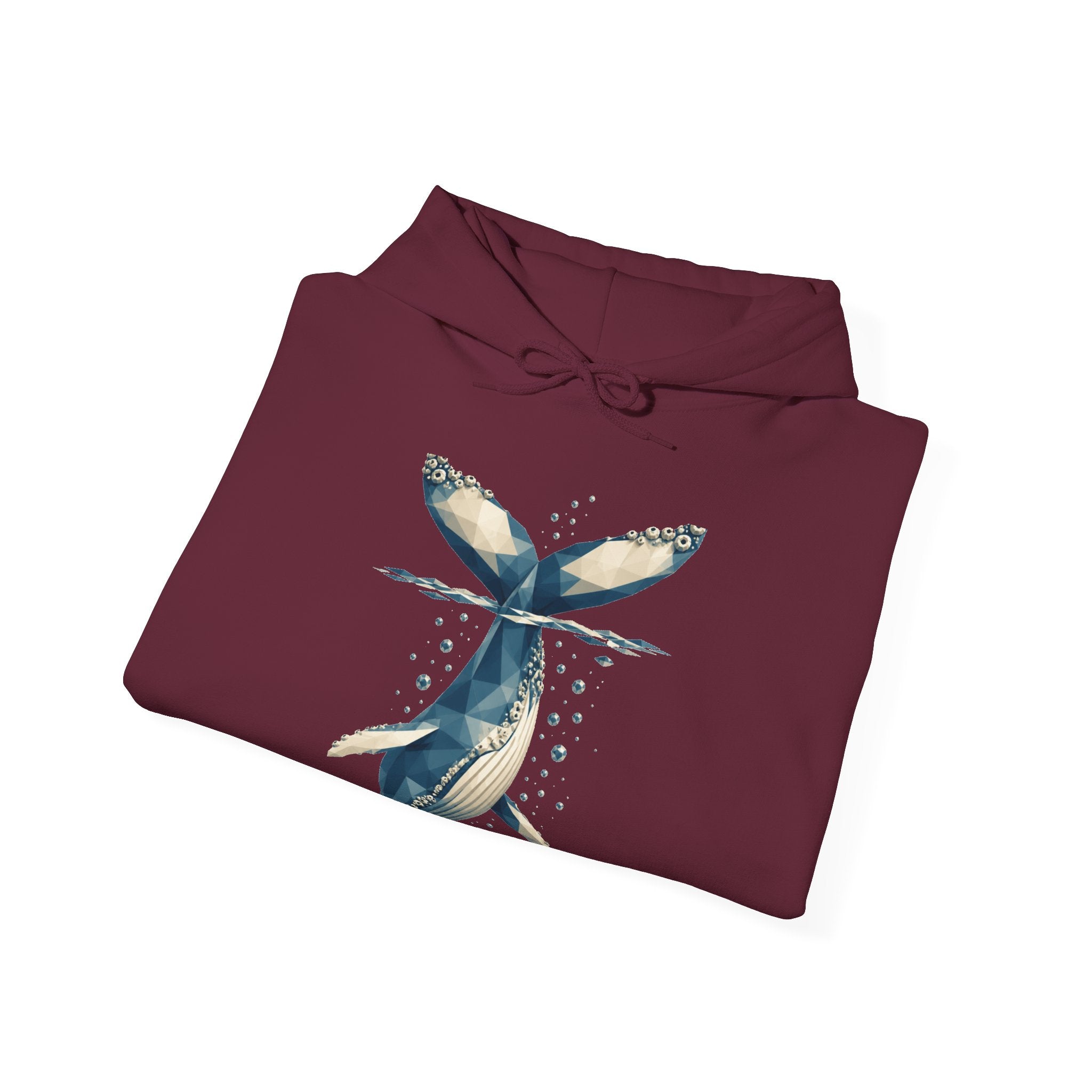 Matching Couple Sweatshirt - Eagle & Whale Matching Couple Hooded Sweatshirt Geometric Art His Hers Couple Gift - Design B