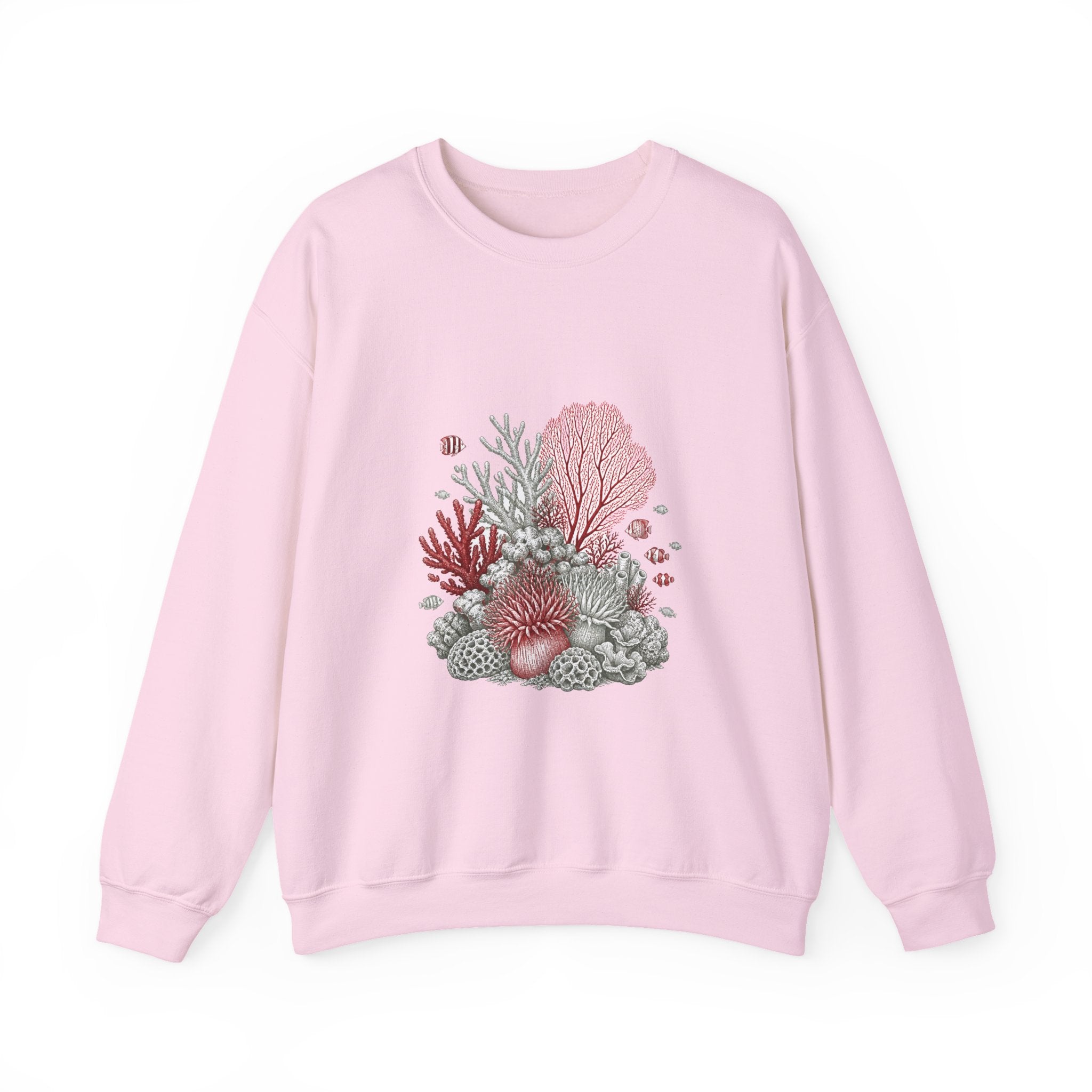 Matching Couple Sweatshirt - Coral Reef & Deep Sea Matching Couple Comfort Colors Crew Hand-Drawn Art His Hers Anniversary Gift - Design A