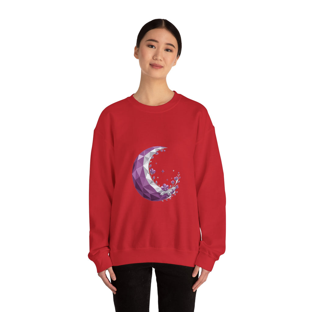 Matching Couple Sweatshirt - Waxing & Waning Moon Matching Couple Premium Fleece Sweatshirt Geometric Art His Hers Love Gift - Design A