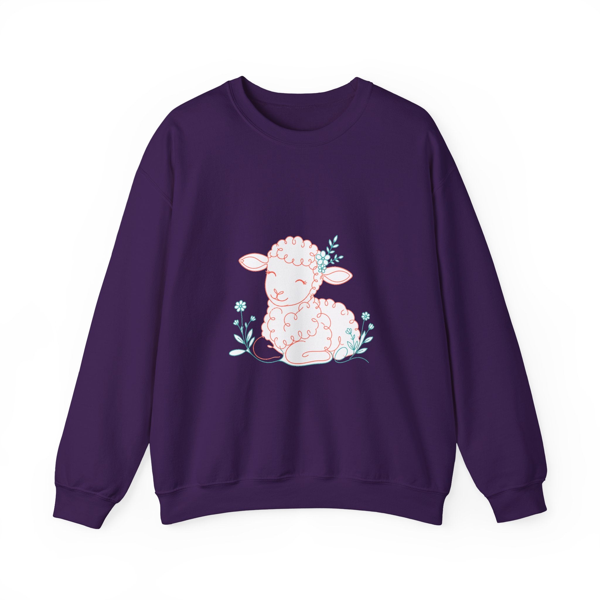 Matching Couple Sweatshirt - Lion & Lamb Matching Couple Premium Fleece Sweatshirt Minimalist Art His Hers Christmas Gift - Design B