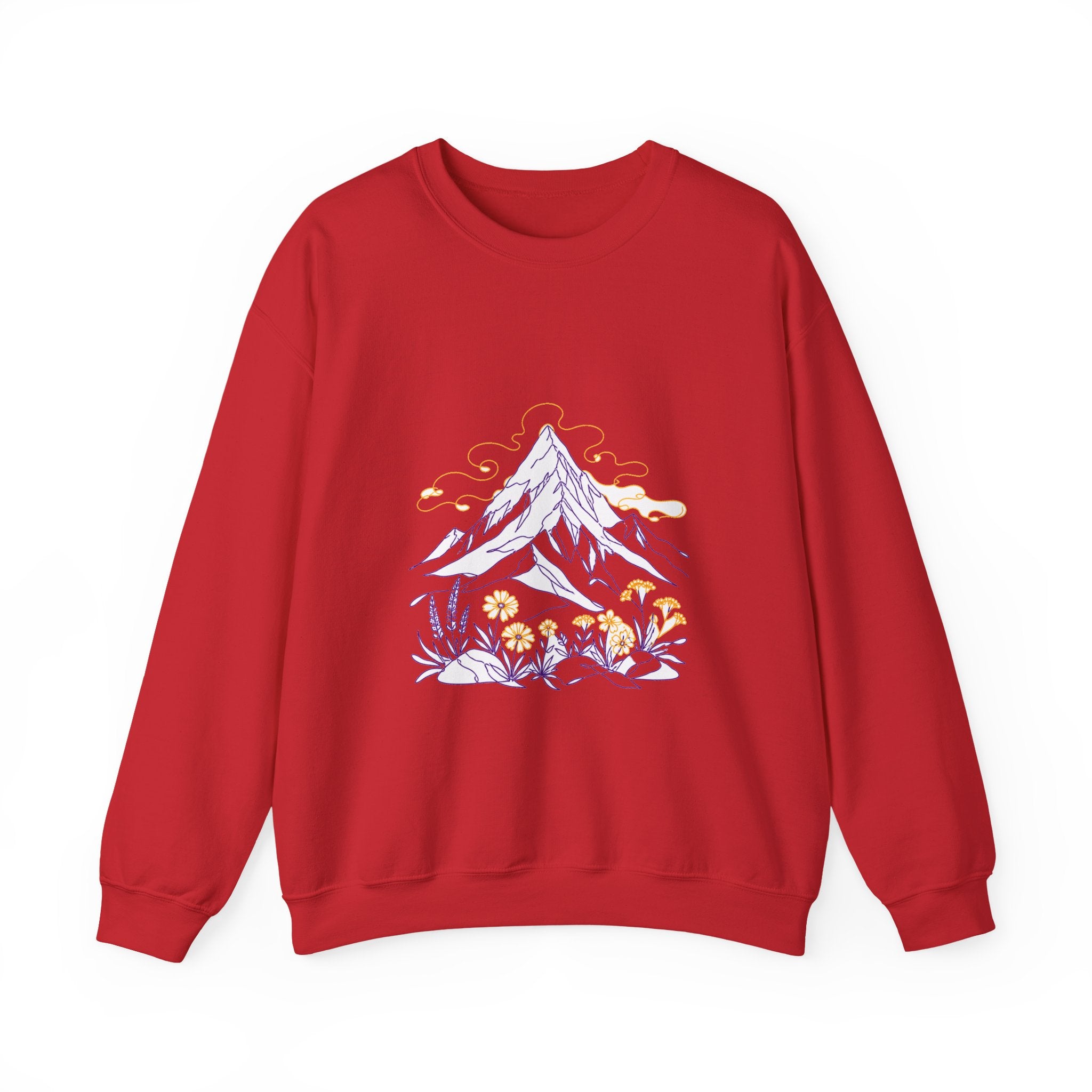 Matching Couple Sweatshirt - Mountain & Ocean Matching Couple Premium Fleece Sweatshirt Minimalist Art His Hers Christmas Gift - Design A