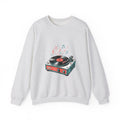 Matching Couple Sweatshirt - Vinyl & Cassette Matching Couple Comfort Colors Crew Hand-Drawn Art His Hers Anniversary Gift - Design A