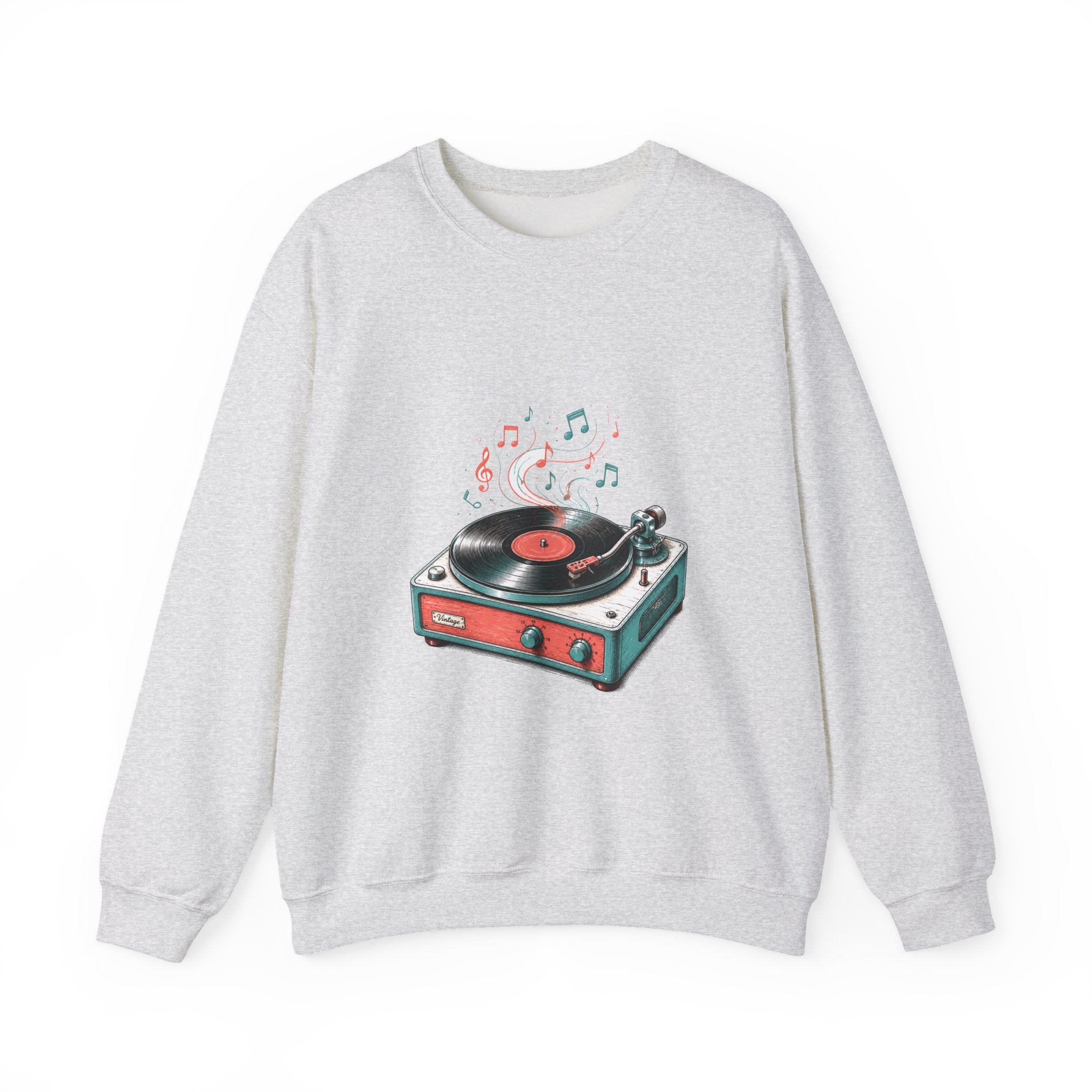 Matching Couple Sweatshirt - Vinyl & Cassette Matching Couple Comfort Colors Crew Hand-Drawn Art His Hers Anniversary Gift - Design A
