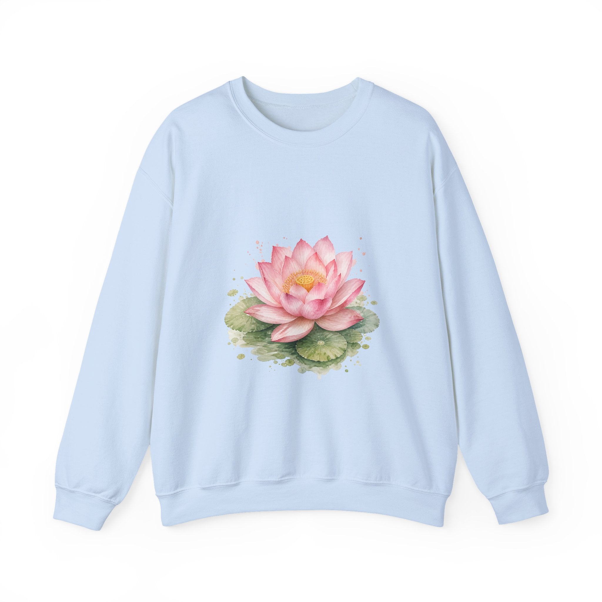 Matching Couple Sweatshirt - Open & Closed Lotus Matching Couple Premium Fleece Sweatshirt Watercolor Art His Hers Birthday Gift - Design A