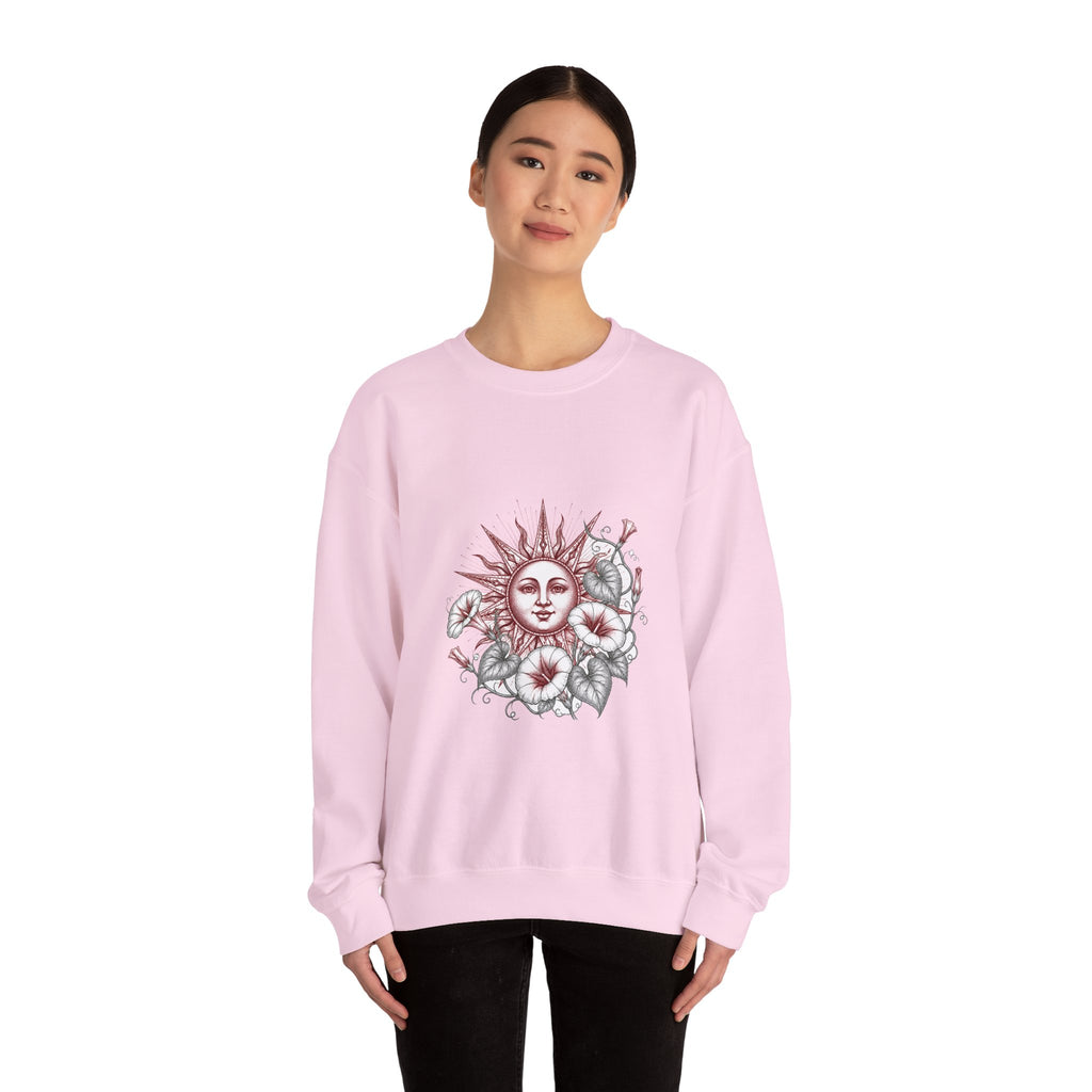 Matching Couple Sweatshirt - Sun & Moon Matching Couple Crewneck Sweatshirt Hand-Drawn Art His Hers Best Friend Gift - Design B