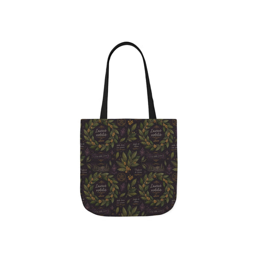Bay Laurel Wreath Canvas Tote Bag Mediterranean Kitchen Chalk Art Design Italian Cottagecore Gift