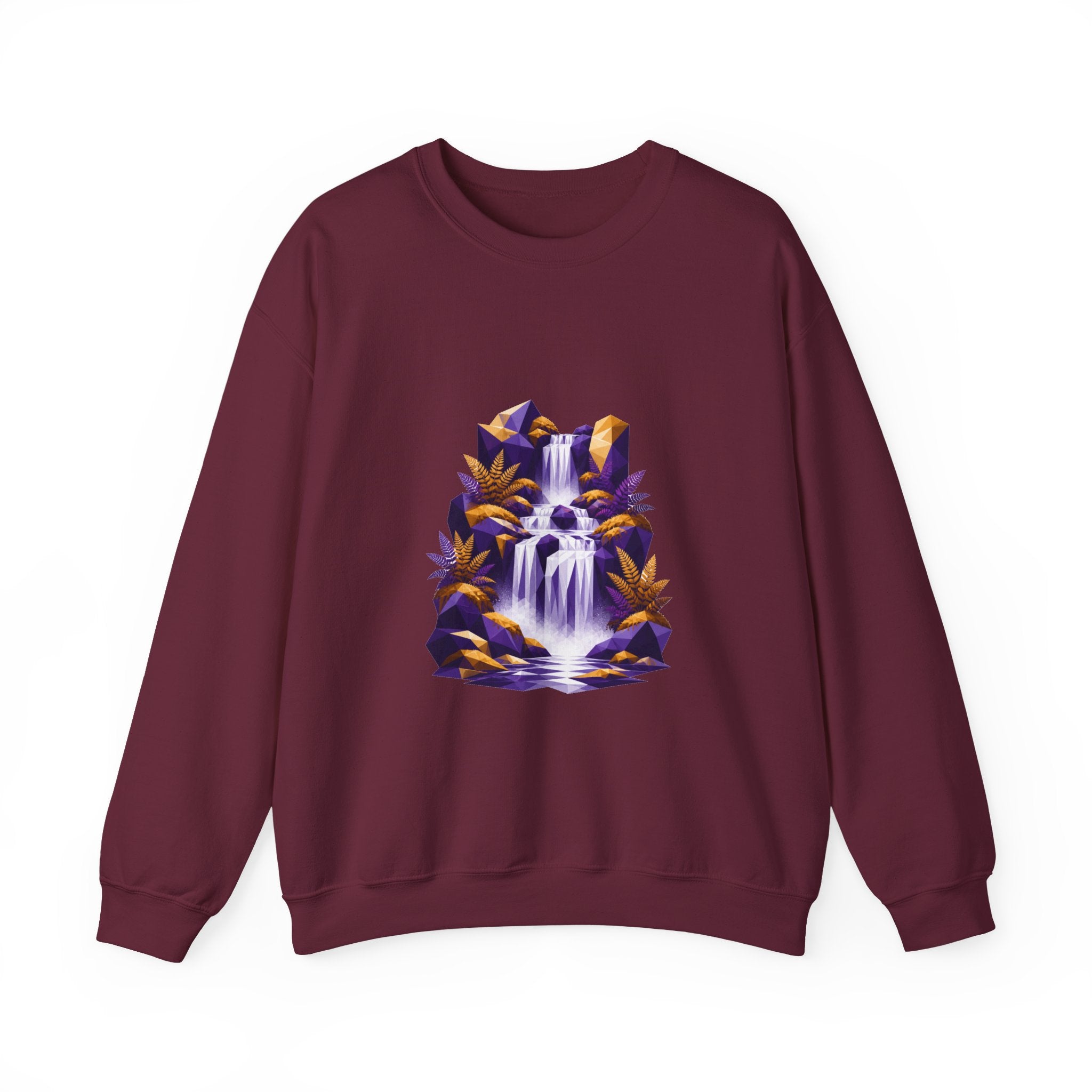 Matching Couple Sweatshirt - Wildfire & Waterfall Matching Couple Comfort Colors Crew Geometric Art His Hers Love Gift - Design B