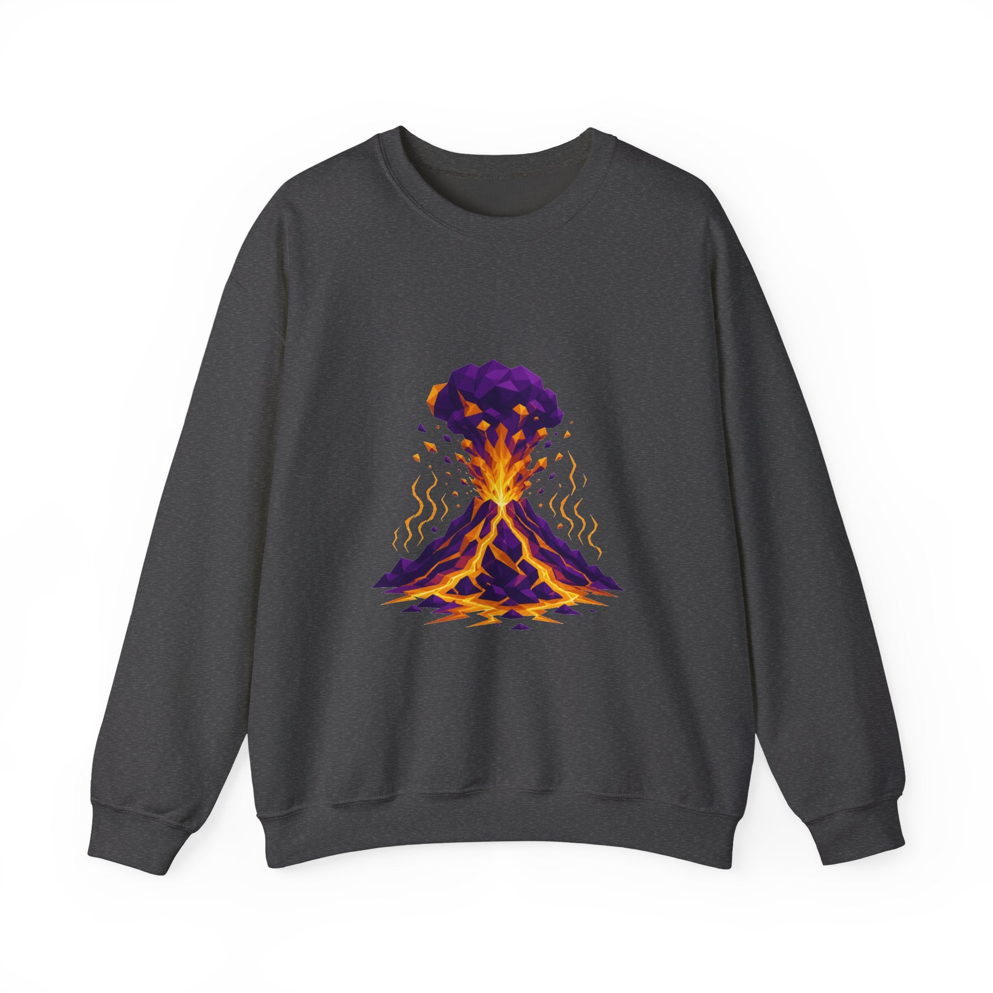 Matching Couple Sweatshirt - Volcano & Glacier Matching Couple Crewneck Sweatshirt Geometric Art His Hers Couple Gift - Design A