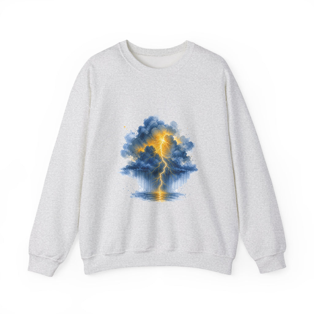 Matching Couple Sweatshirt - Storm & Rainbow Matching Couple Premium Fleece Sweatshirt Watercolor Art His Hers Birthday Gift - Design A