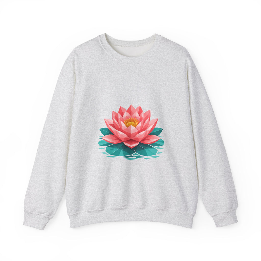 Matching Couple Sweatshirt - Open & Closed Lotus Matching Couple Premium Fleece Sweatshirt Geometric Art His Hers Love Gift - Design A