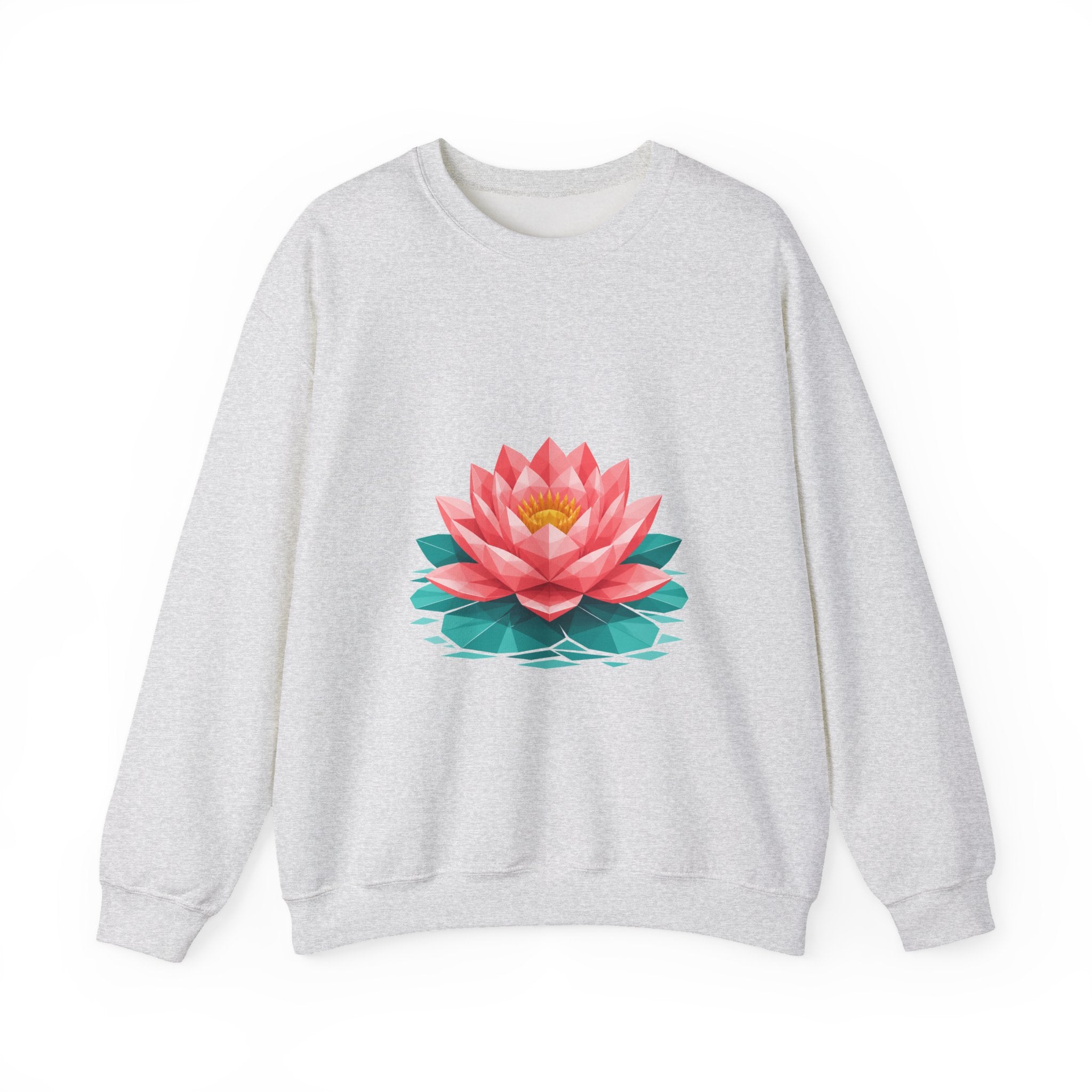 Matching Couple Sweatshirt - Open & Closed Lotus Matching Couple Premium Fleece Sweatshirt Geometric Art His Hers Love Gift - Design A