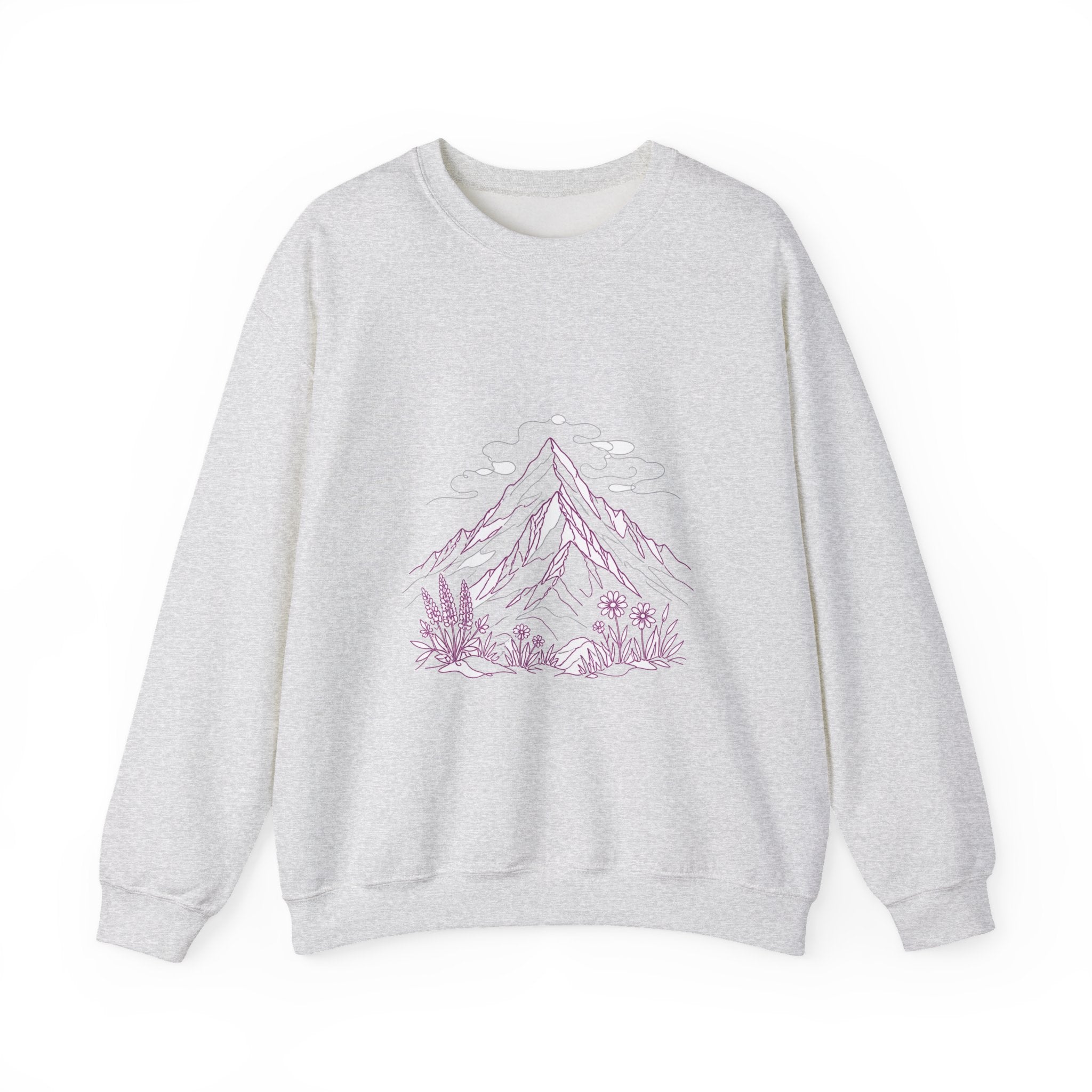 Matching Couple Sweatshirt - Mountain & Ocean Matching Couple Crewneck Sweatshirt Minimalist Art His Hers Valentine Gift - Design A