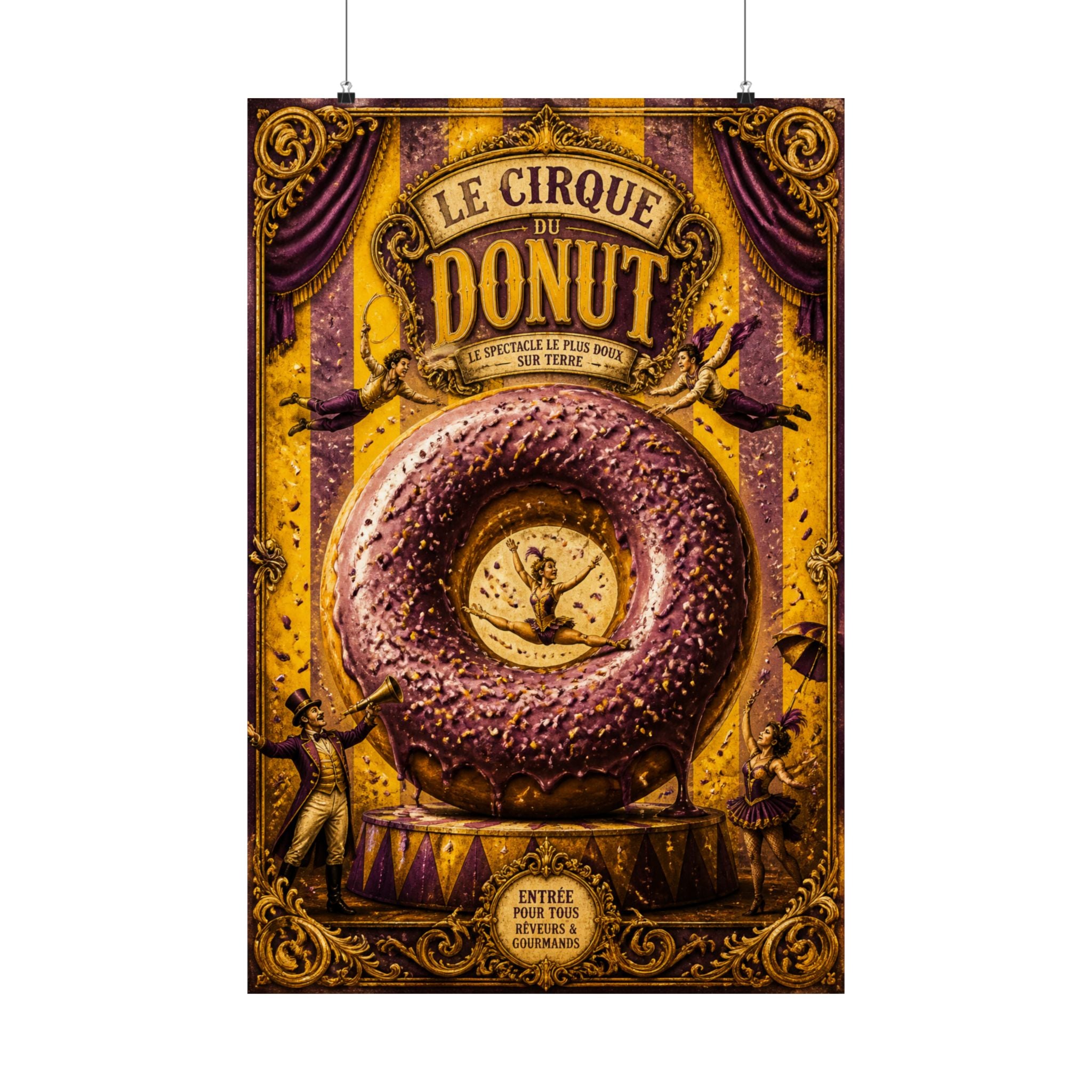 Donut Circus Ring Wall Art Poster 24×36 Baroque Studio Decor Maximalist Print