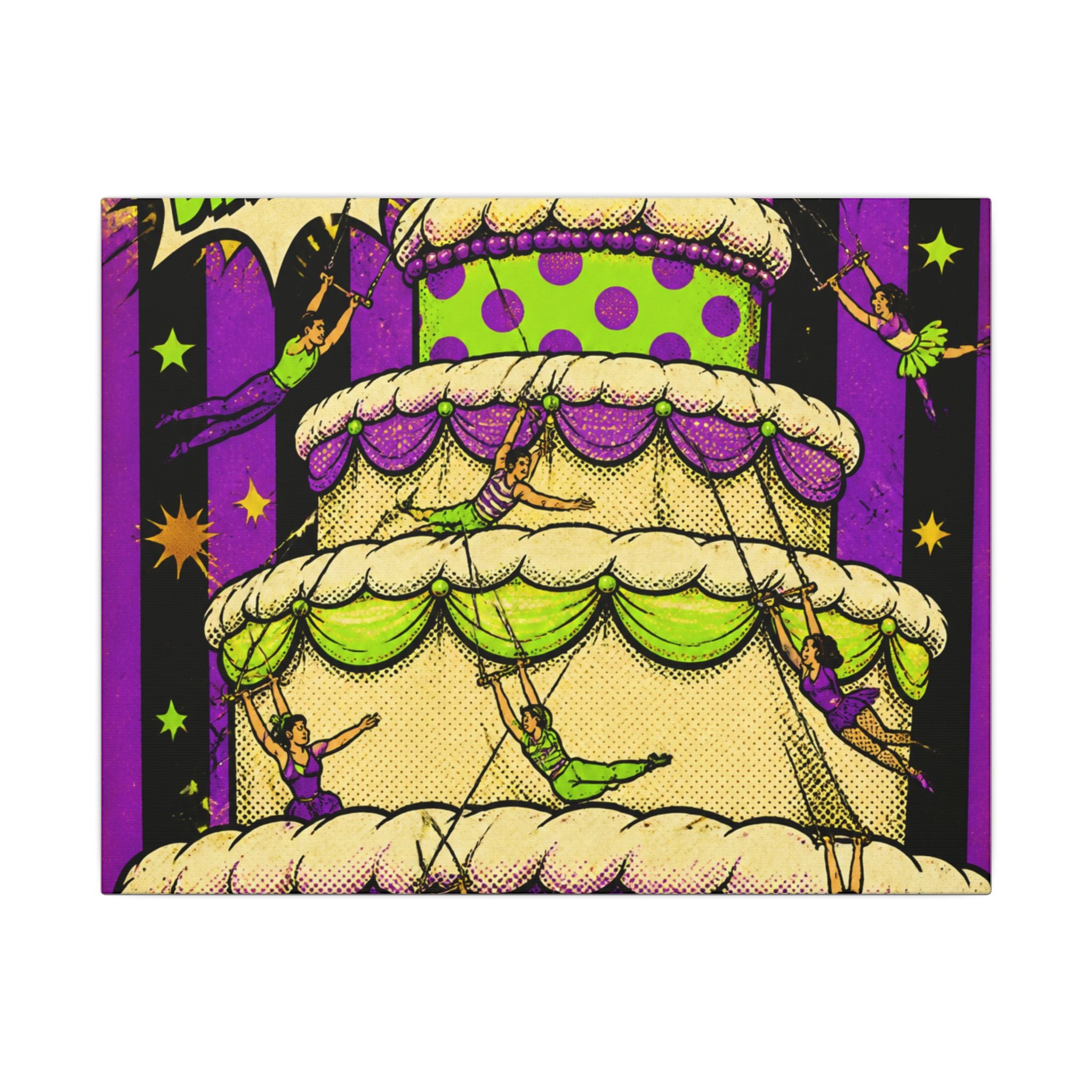 Birthday Cake Trapeze Wall Art Canvas 24×36 Pop Art Restaurant Decor Maximalist Print
