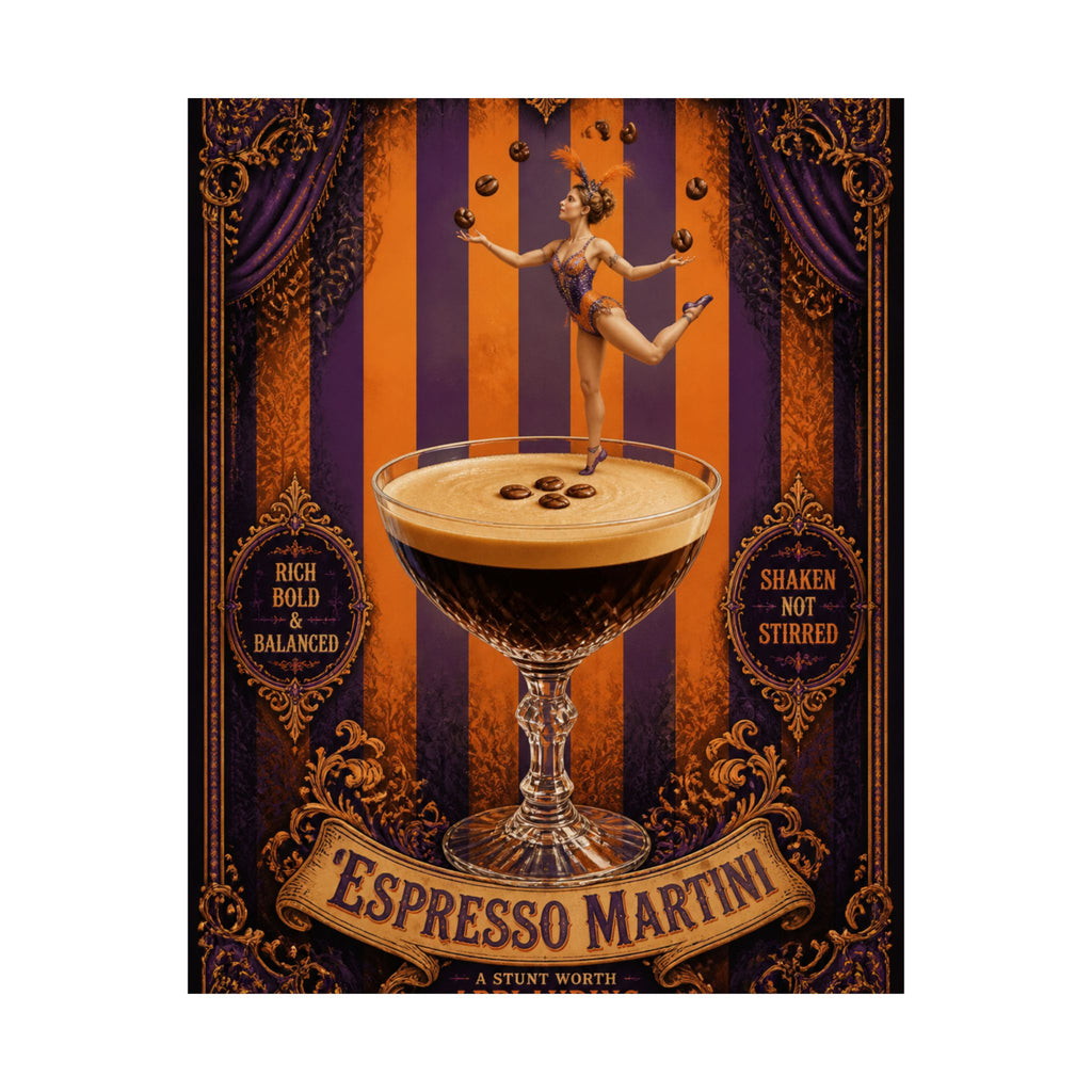Espresso Martini Acrobat Wall Art Poster 18×24 Baroque Home Office Decor Maximalist Print