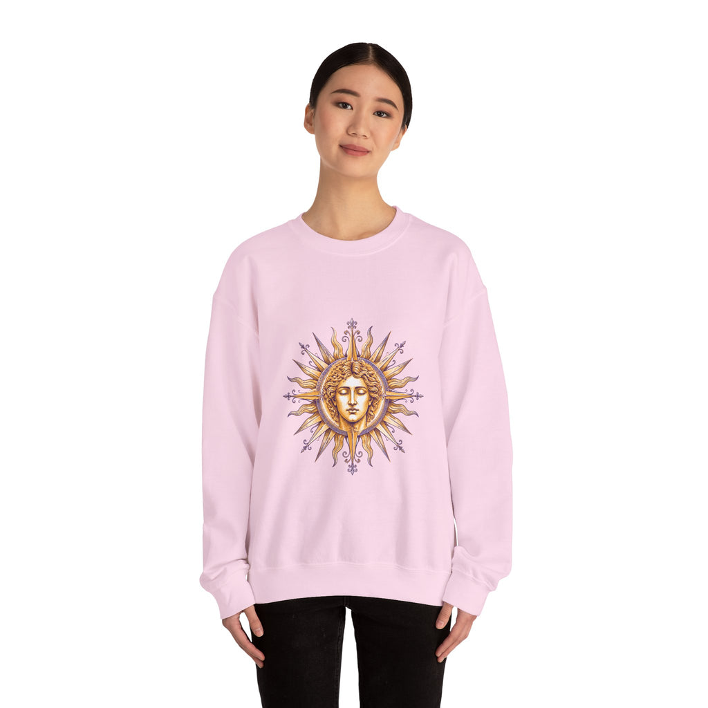 Matching Couple Sweatshirt - Helios & Selene Matching Couple Crewneck Sweatshirt Hand-Drawn Art His Hers Best Friend Gift - Design A