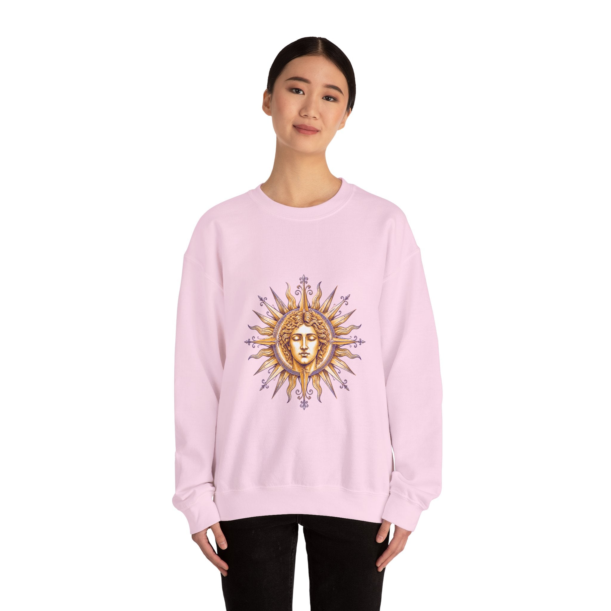 Matching Couple Sweatshirt - Helios & Selene Matching Couple Crewneck Sweatshirt Hand-Drawn Art His Hers Best Friend Gift - Design A