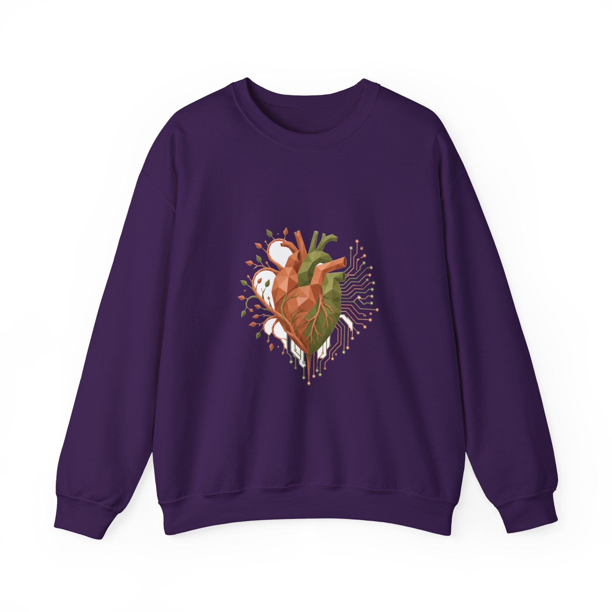 Matching Couple Sweatshirt - Robot & Heart Matching Couple Crewneck Sweatshirt Geometric Art His Hers Couple Gift - Design B