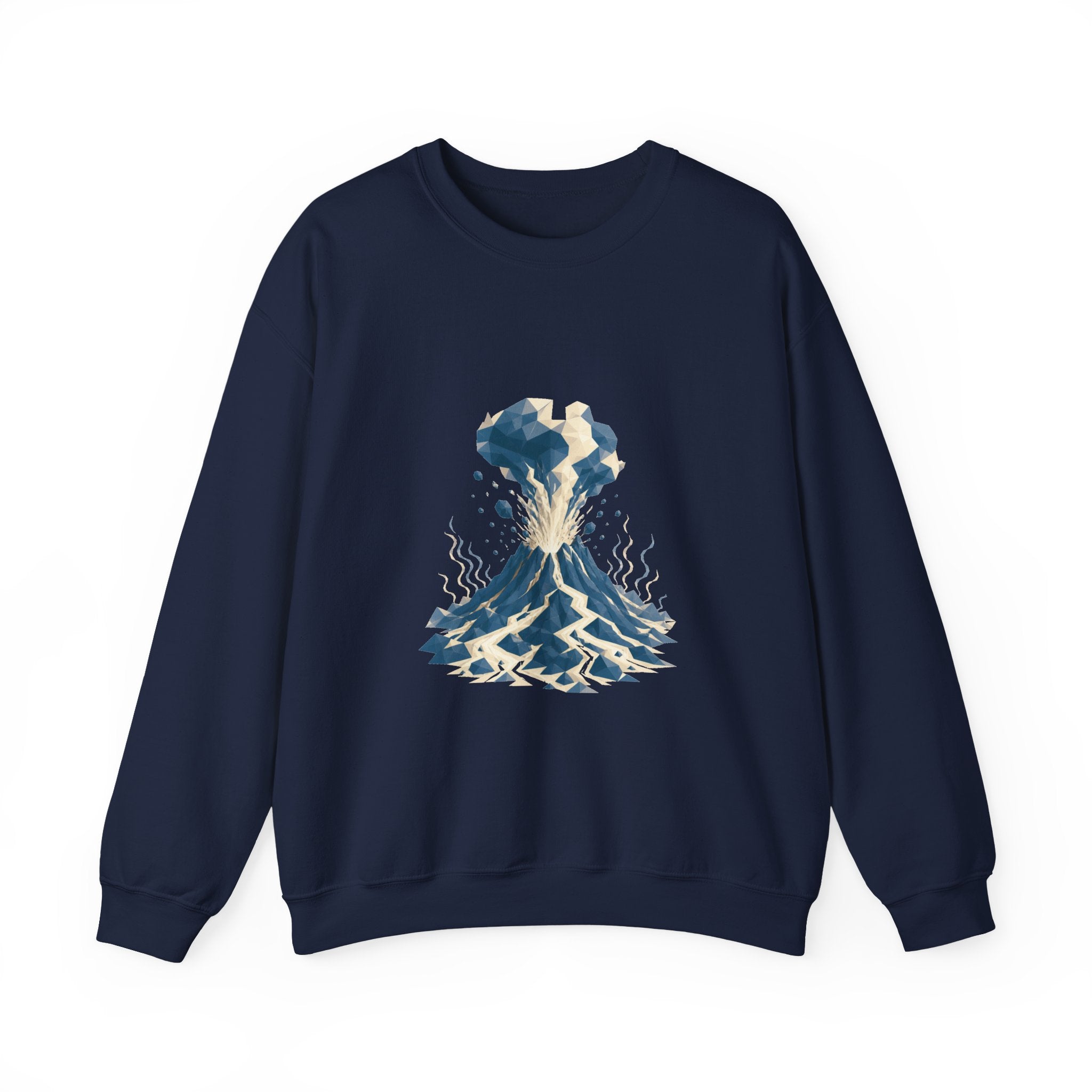 Matching Couple Sweatshirt - Volcano & Glacier Matching Couple Premium Fleece Sweatshirt Geometric Art His Hers Love Gift - Design A