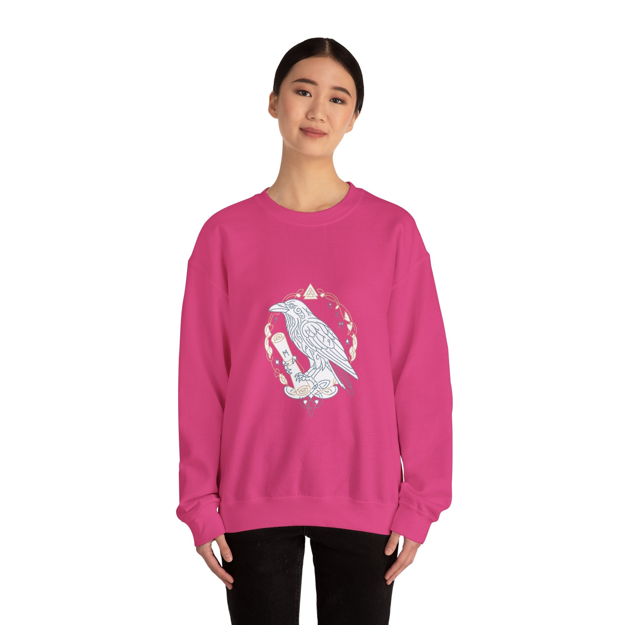 Matching Couple Sweatshirt - Huginn & Muninn Matching Couple Comfort Colors Crew Minimalist Art His Hers Christmas Gift - Design B