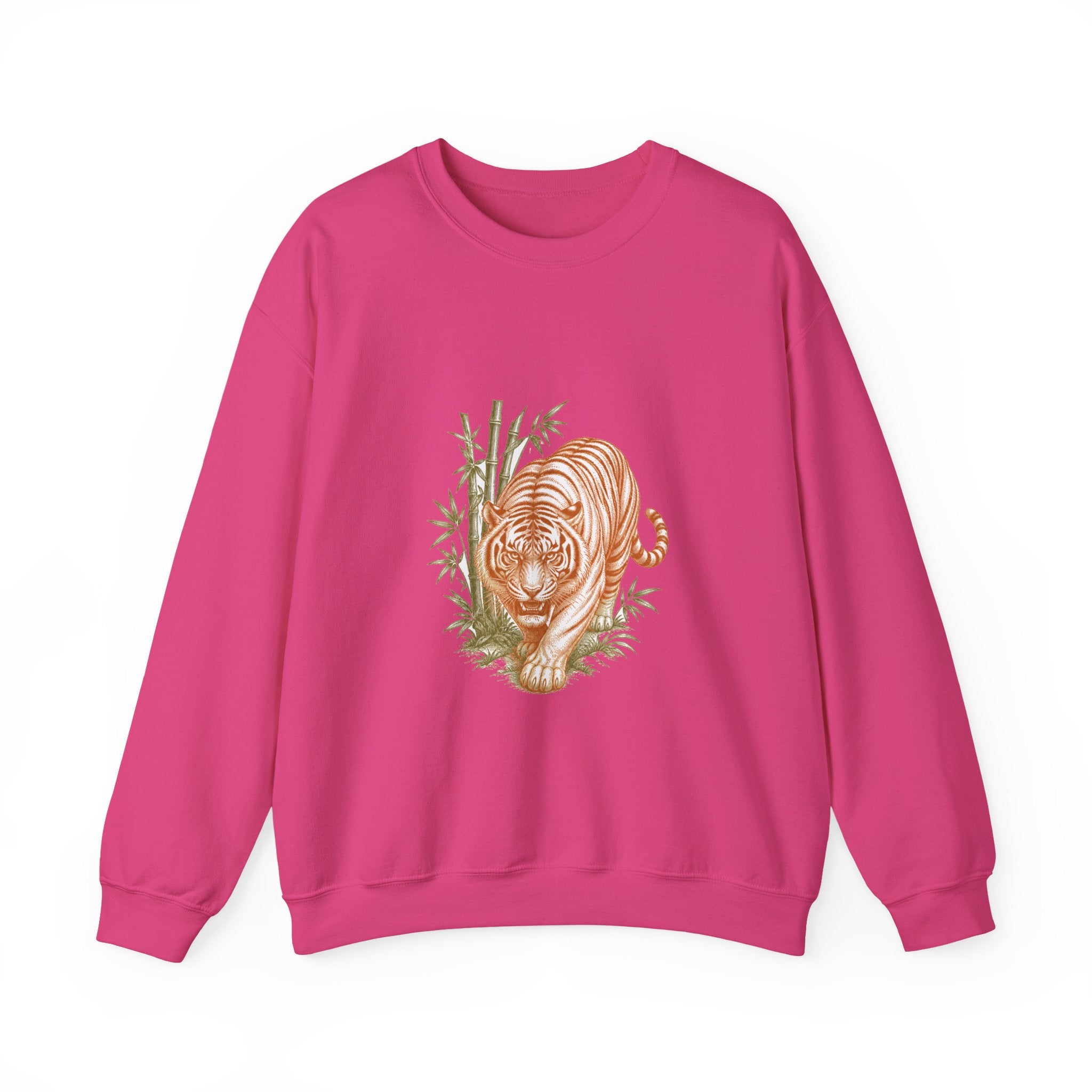 Matching Couple Sweatshirt - Tiger & Crane Matching Couple Premium Fleece Sweatshirt Vintage Art His Hers Honeymoon Gift - Design A