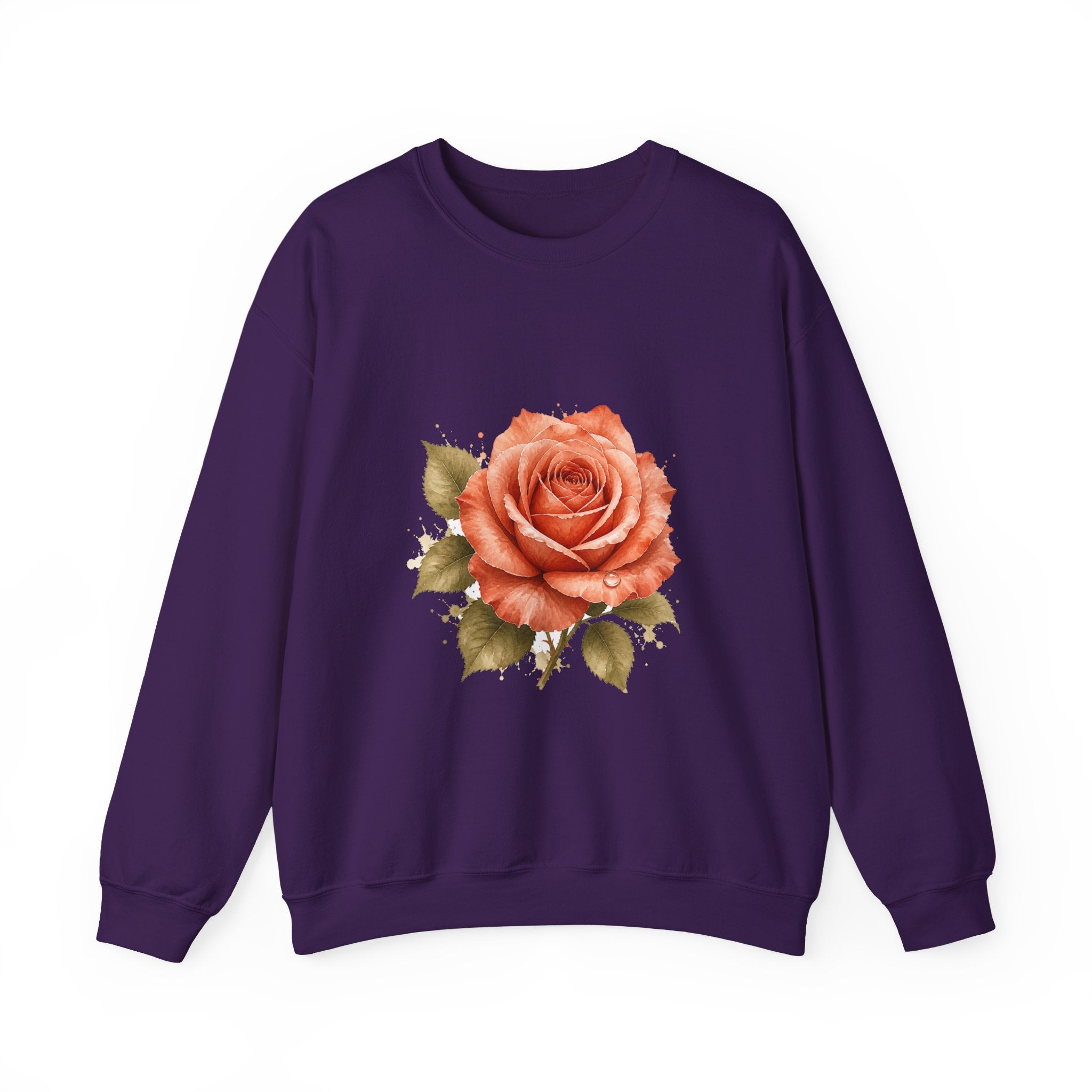 Matching Couple Sweatshirt - Rose & Thorn Matching Couple Premium Fleece Sweatshirt Watercolor Art His Hers Birthday Gift - Design A