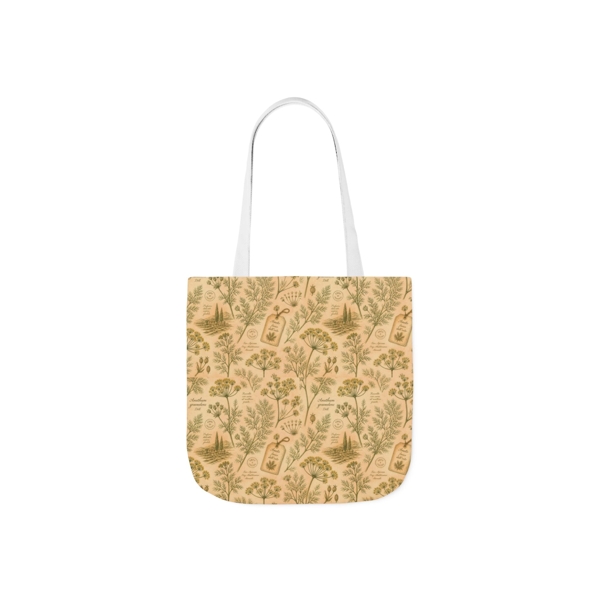 Dill Fronds Canvas Tote Bag Mediterranean Kitchen Botanical Design Italian Cottagecore Gift