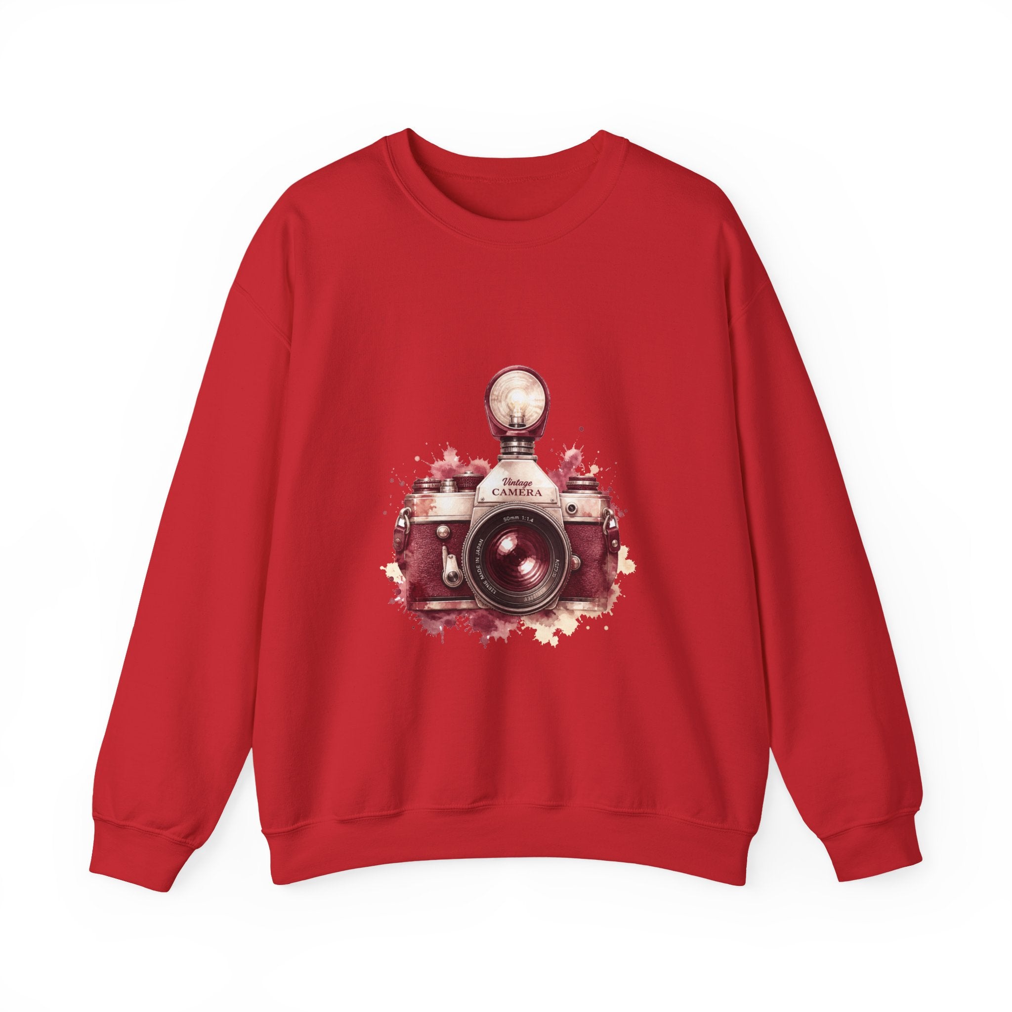Matching Couple Sweatshirt - Camera & Film Matching Couple Premium Fleece Sweatshirt Watercolor Art His Hers Birthday Gift - Design A