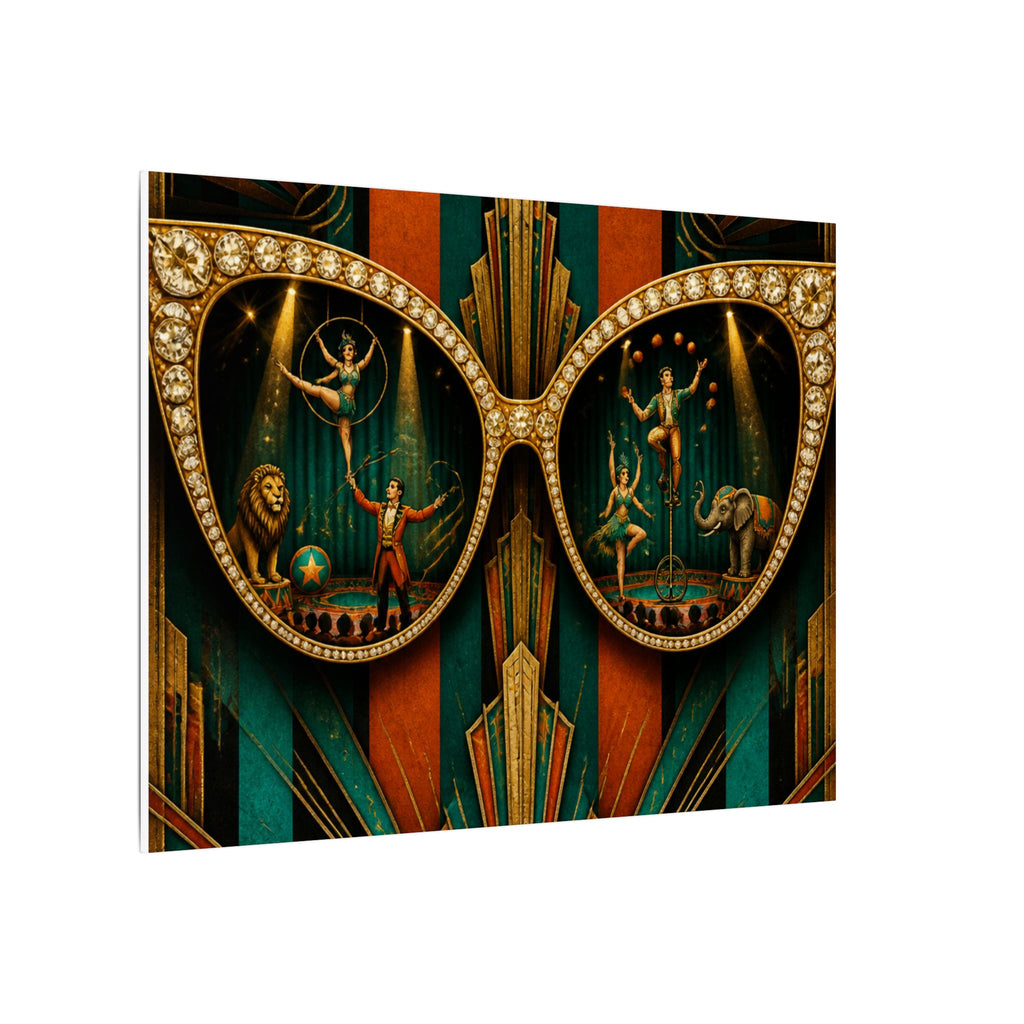 Sunglasses Circus Ring Wall Art Canvas 24×36 Art Deco Bar Area Decor Maximalist Print