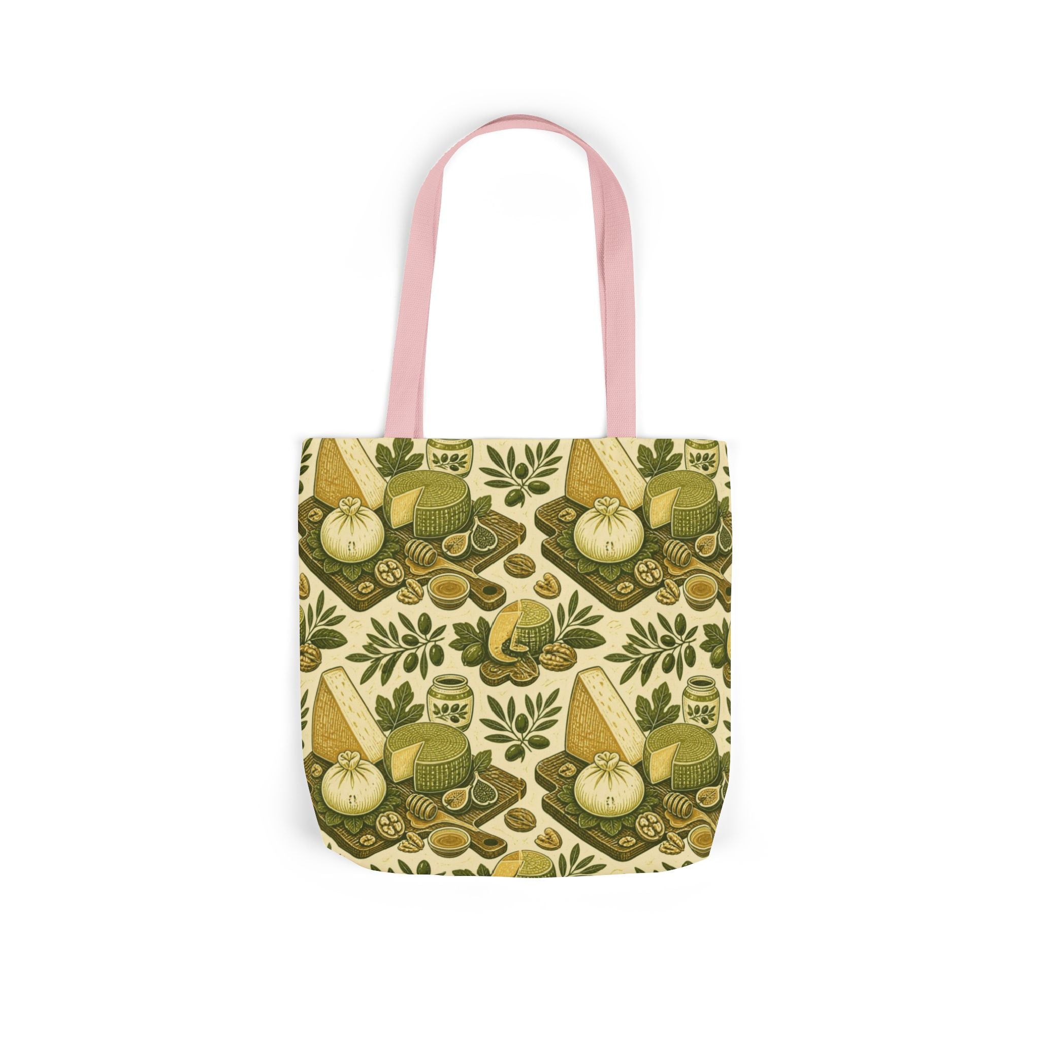 Italian Cheese Board Canvas Tote Bag Mediterranean Kitchen Linocut Design Italian Cottagecore Gift